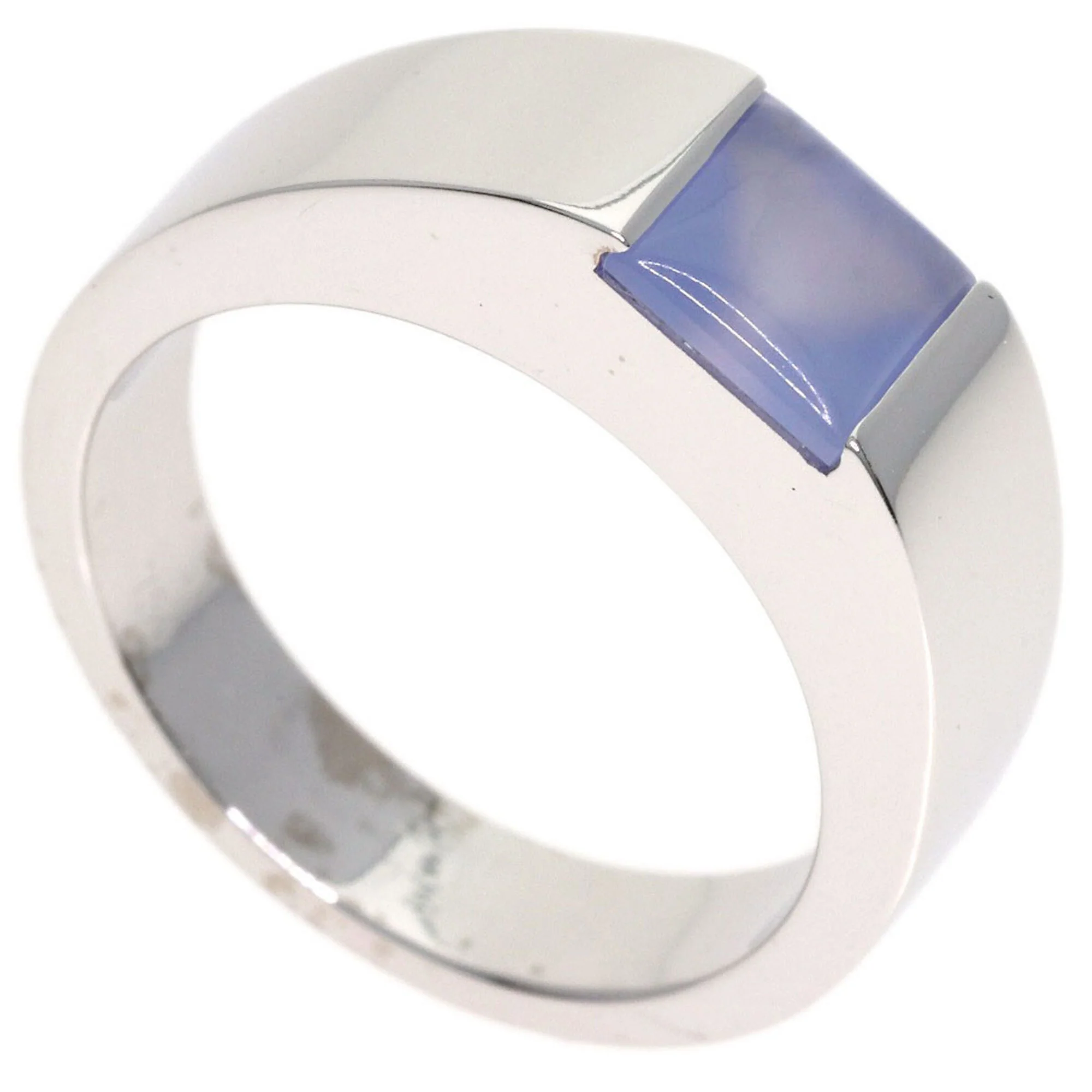 Band Ring 18K White Gold with Chalcedony