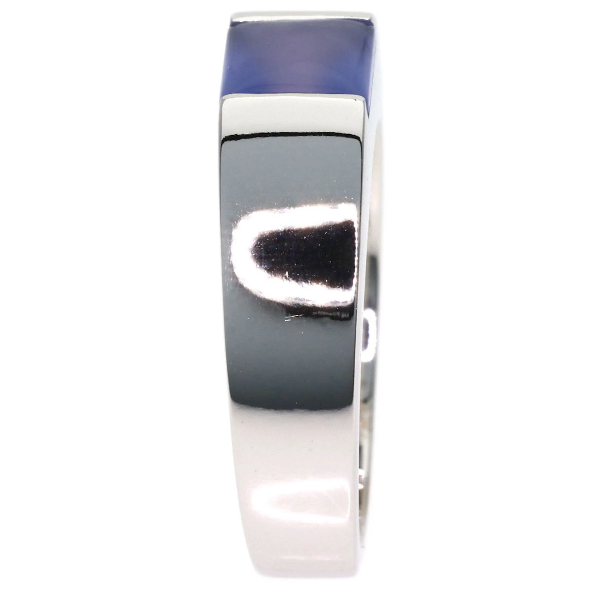 Band Ring 18K White Gold with Chalcedony - Image 3