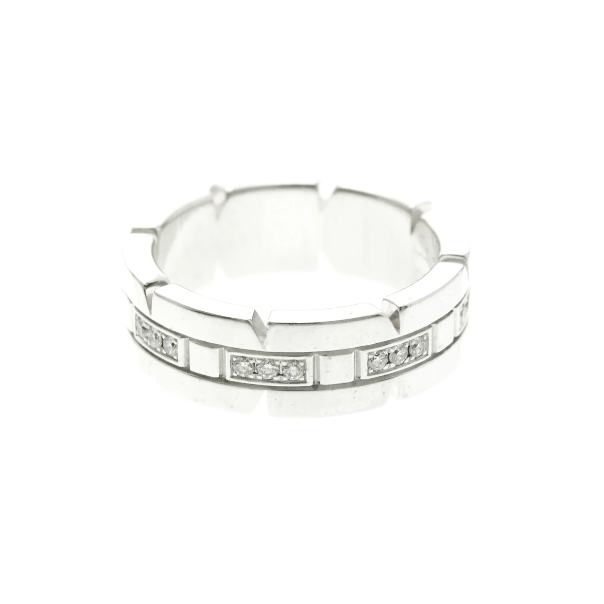 Band Ring 18K White Gold With Diamond - Image 2