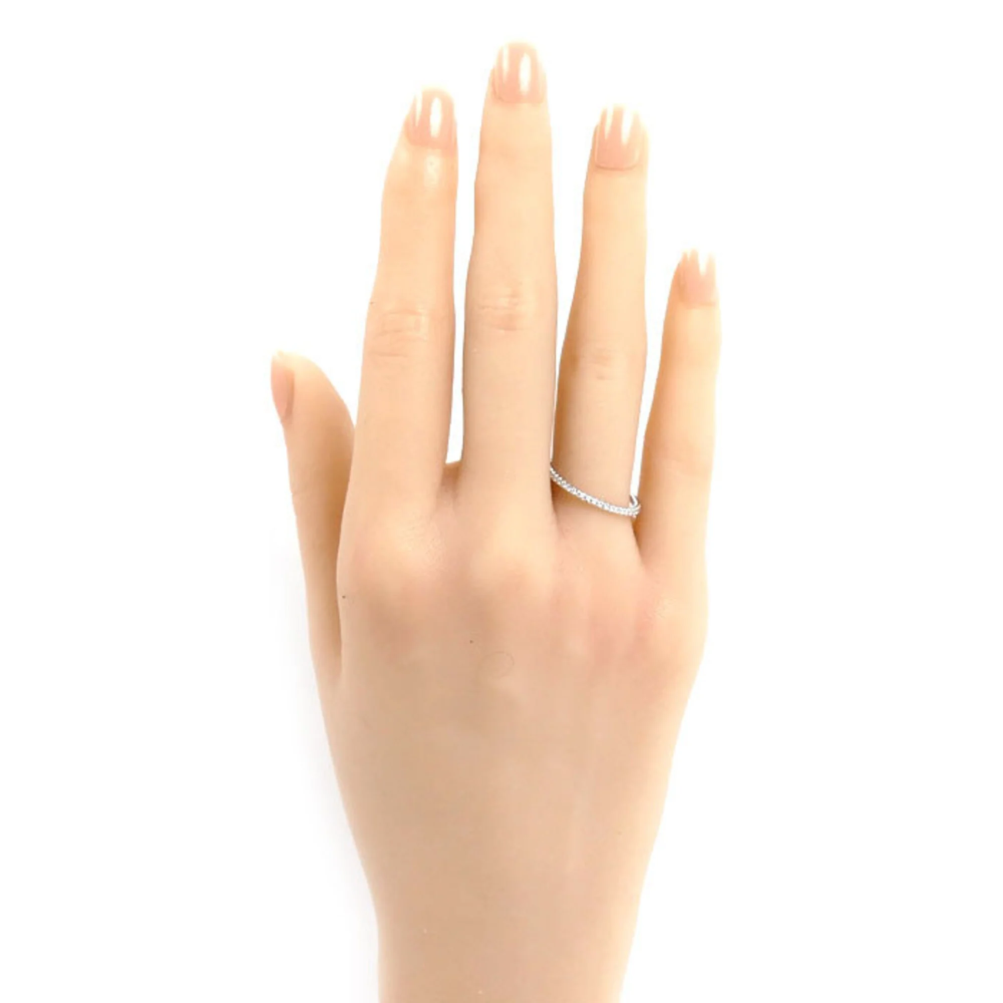 Band Ring 18K White Gold with Diamond - Image 6