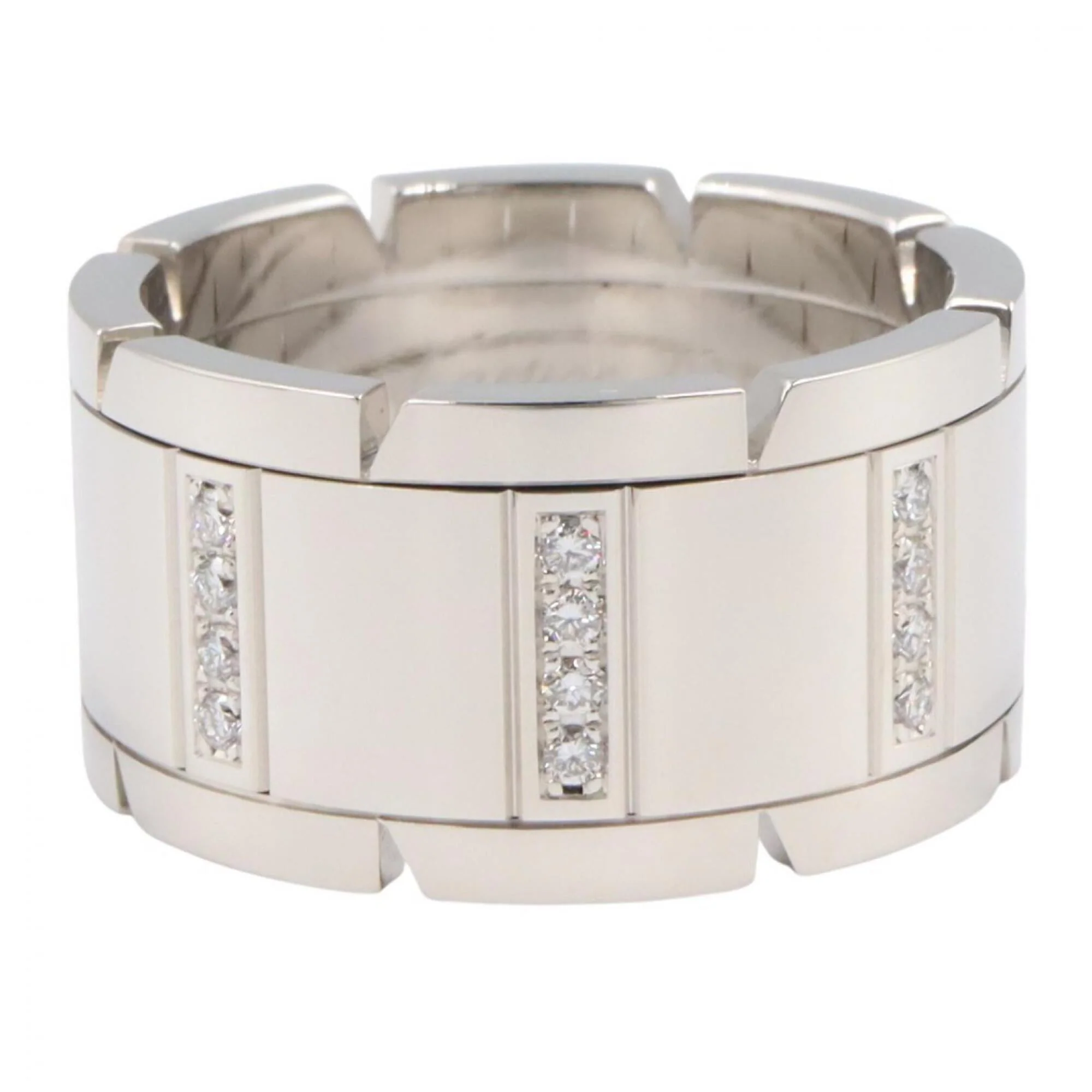 Band Ring 18K White Gold with Diamond - Image 2