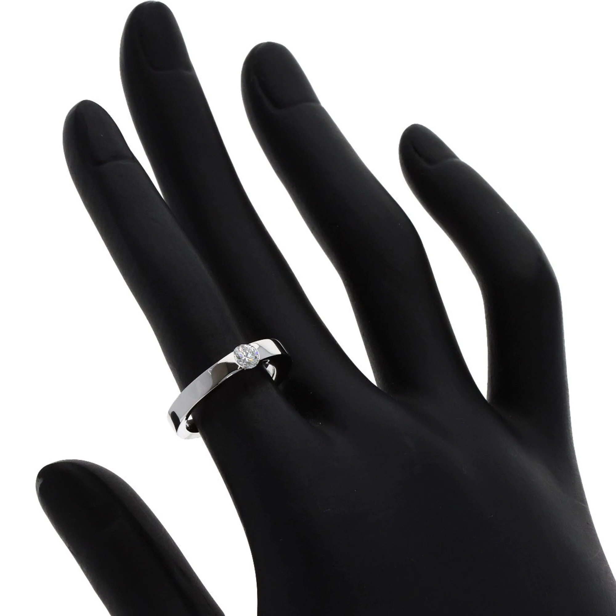 Band Ring 18K White Gold with Diamond - Image 6