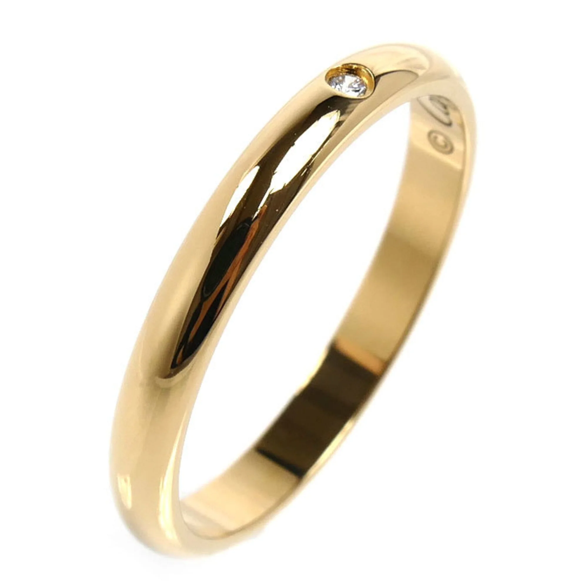 Band Ring 18K Yellow Gold with Diamond - Image 2
