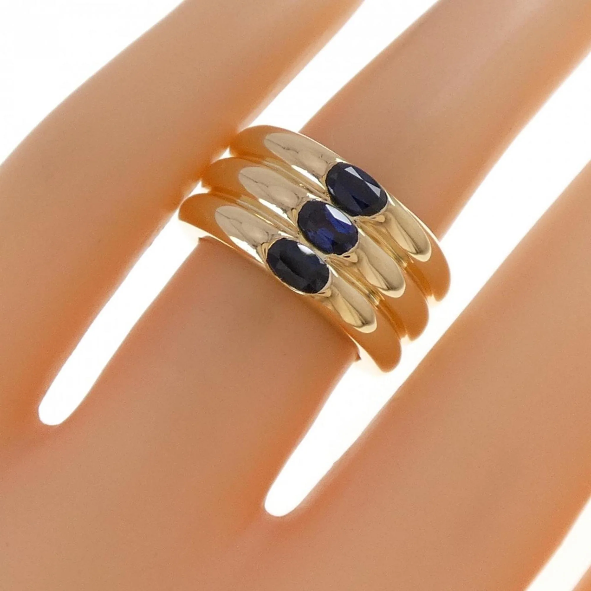 Ellipse Ring 18K Yellow Gold With Sapphire - Image 5