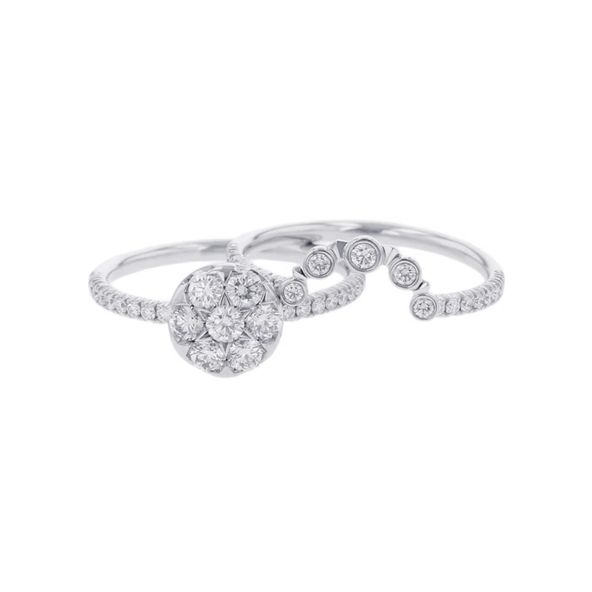 Etincelle De Double Diamond Ring 18K White Gold - Image 4