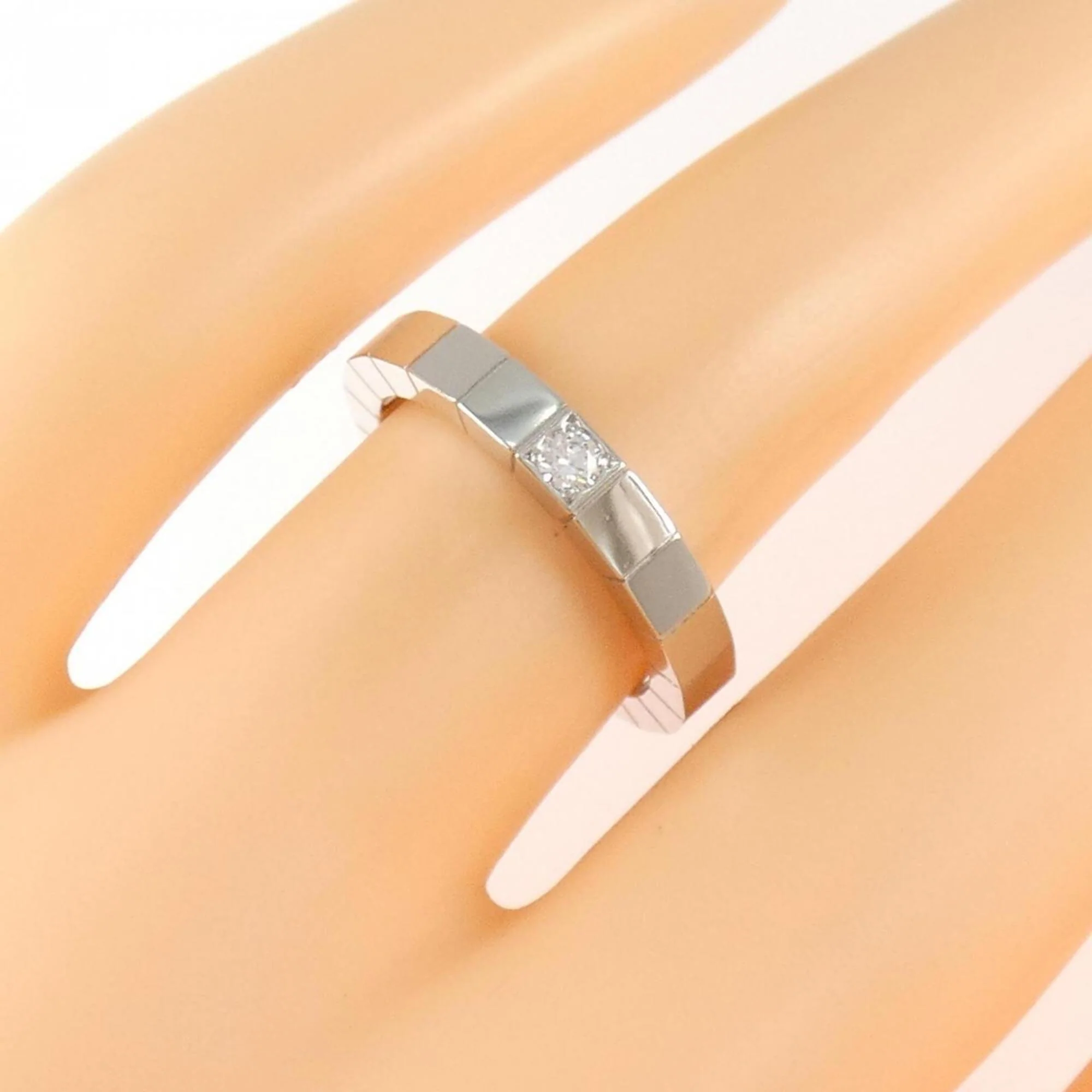 Lanieres 1P Ring 18K White Gold with Diamond - Image 5