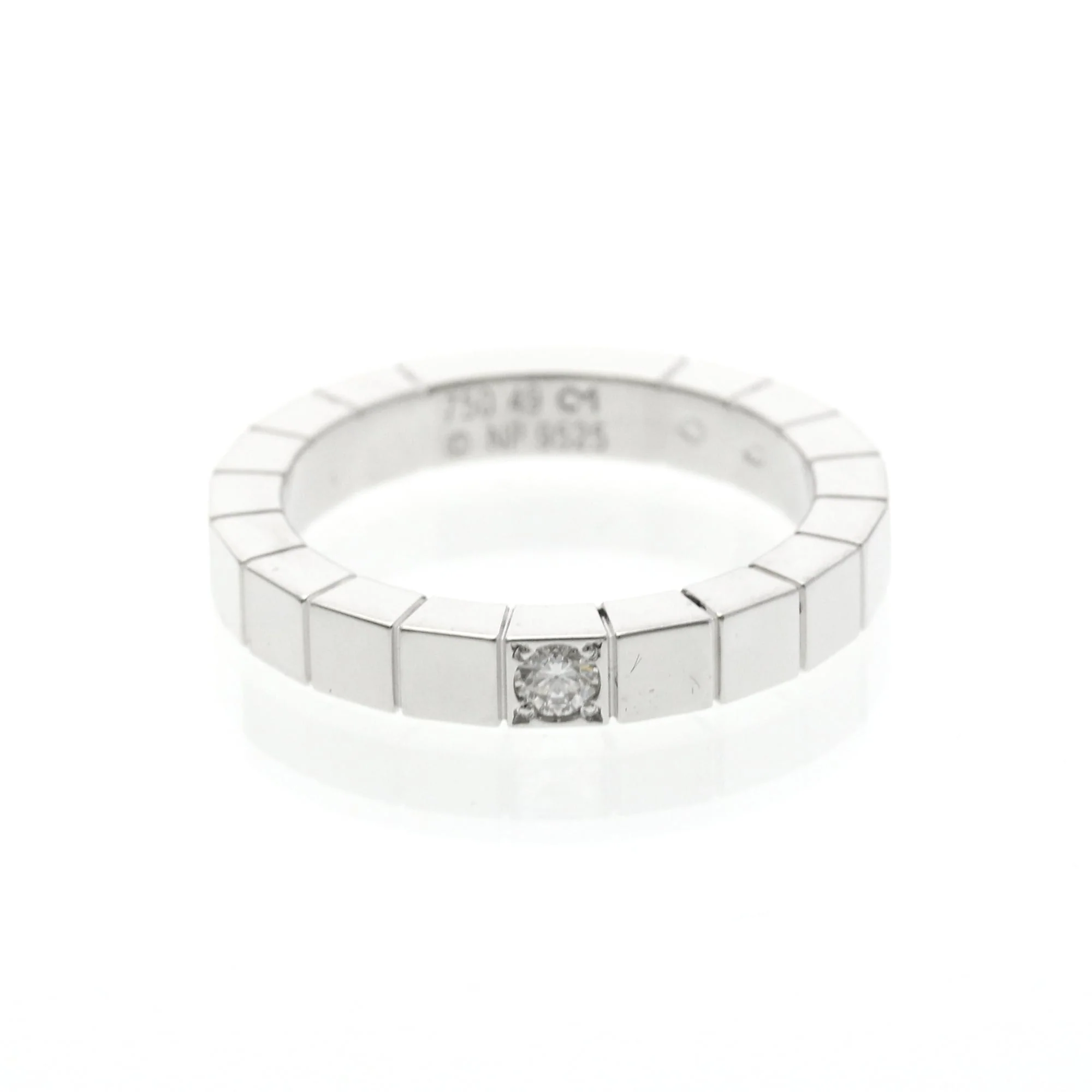 Lanieres Band Ring 18K White Gold and Diamond