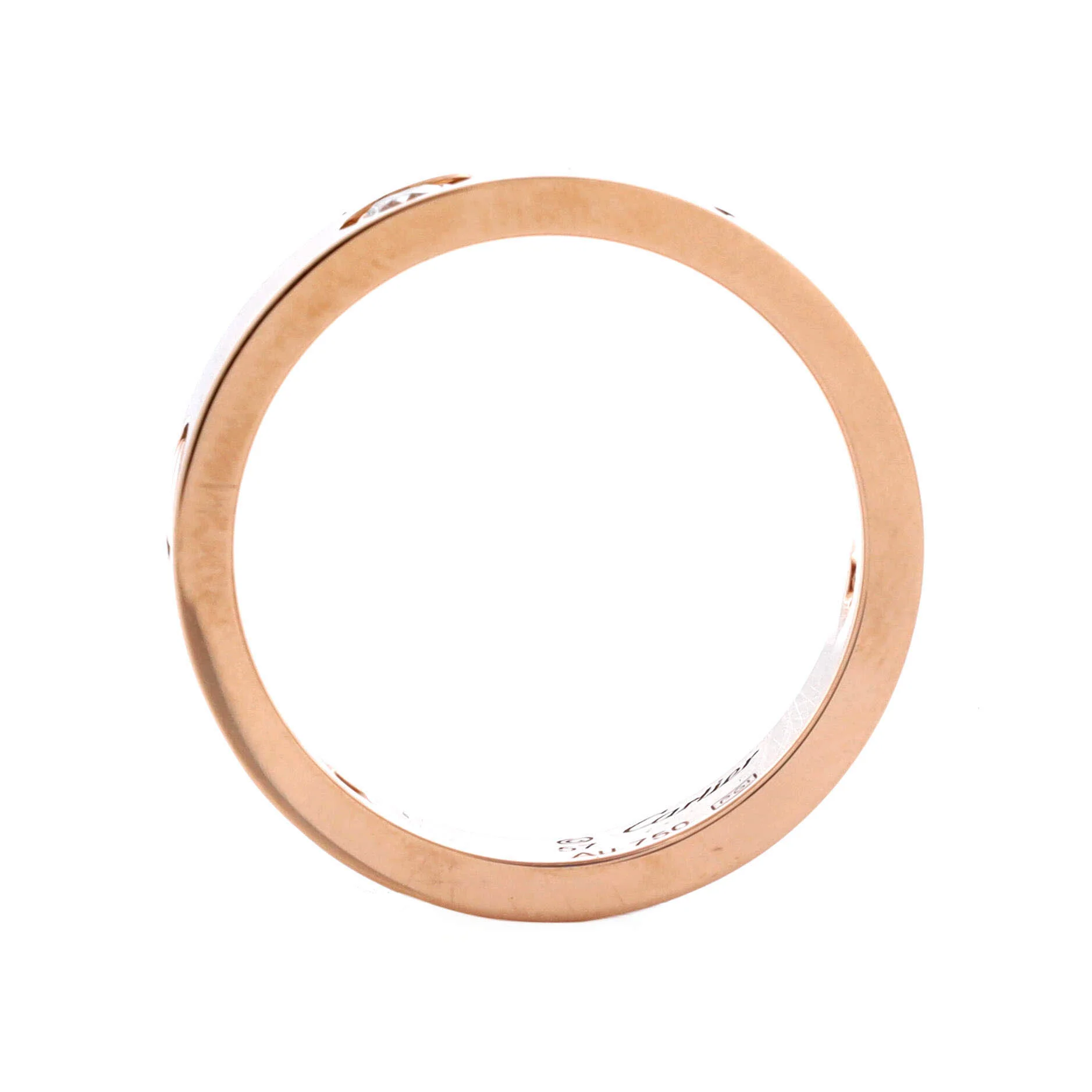 Love 3 Diamonds Band Ring 18K Rose Gold with Diamonds - Image 2