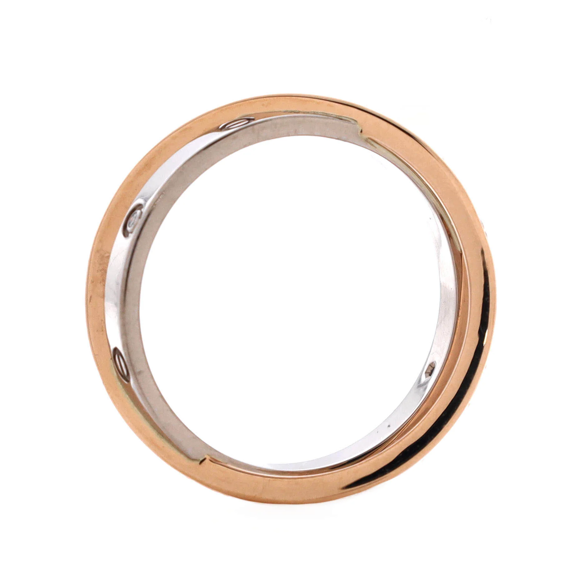 Love 6 Diamonds Double Ring 18K Rose Gold and 18K White Gold with Diamonds - Image 2
