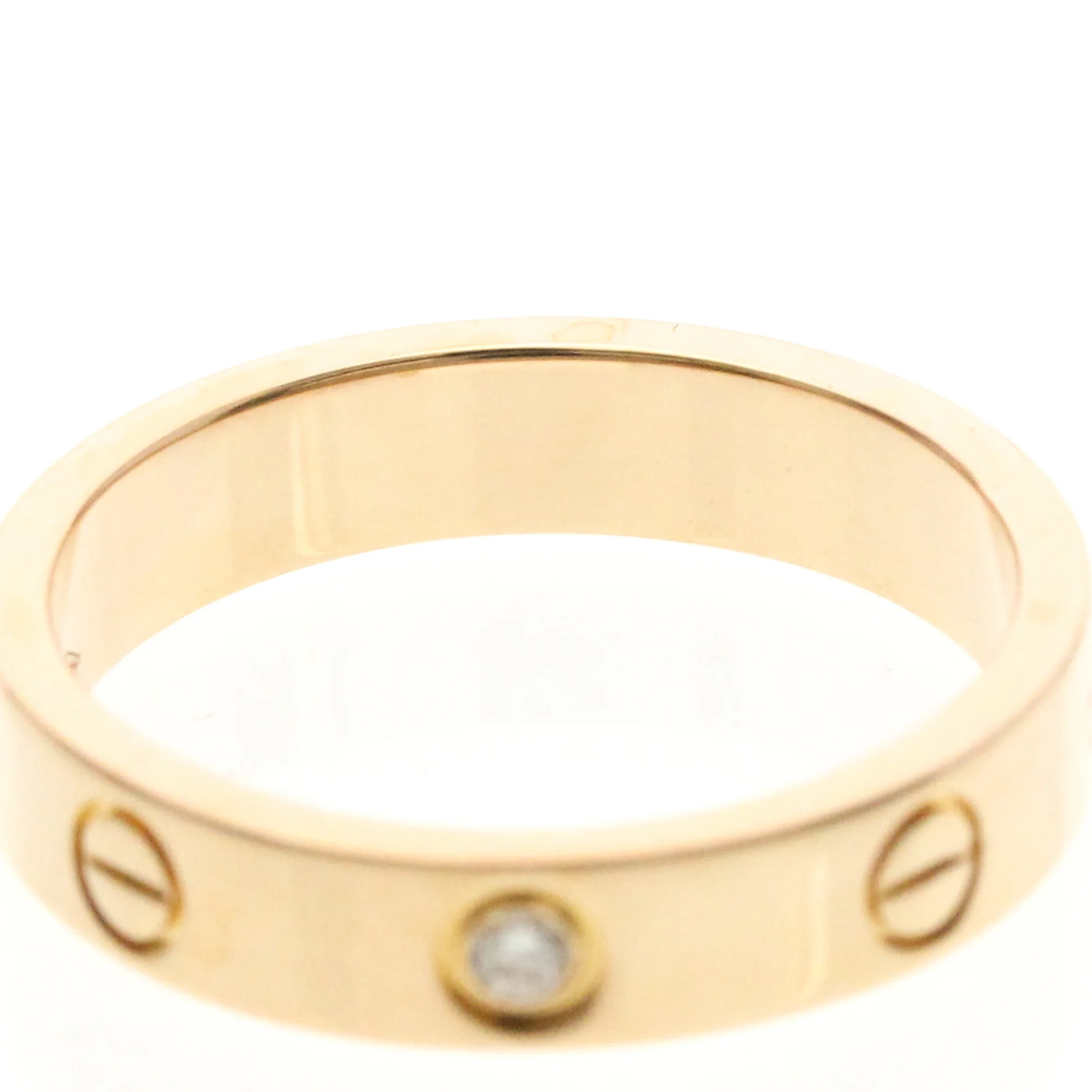 Love Ring 18K Rose Gold Mini With Diamond - Image 5