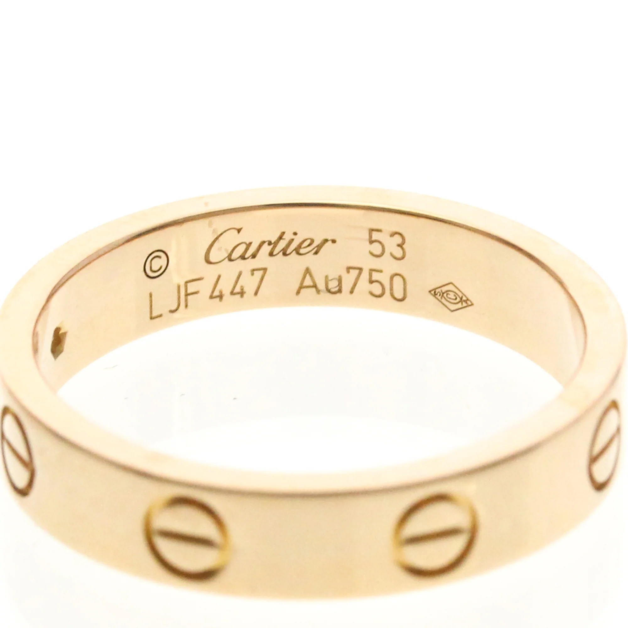 Love Ring 18K Rose Gold Mini With Diamond - Image 6