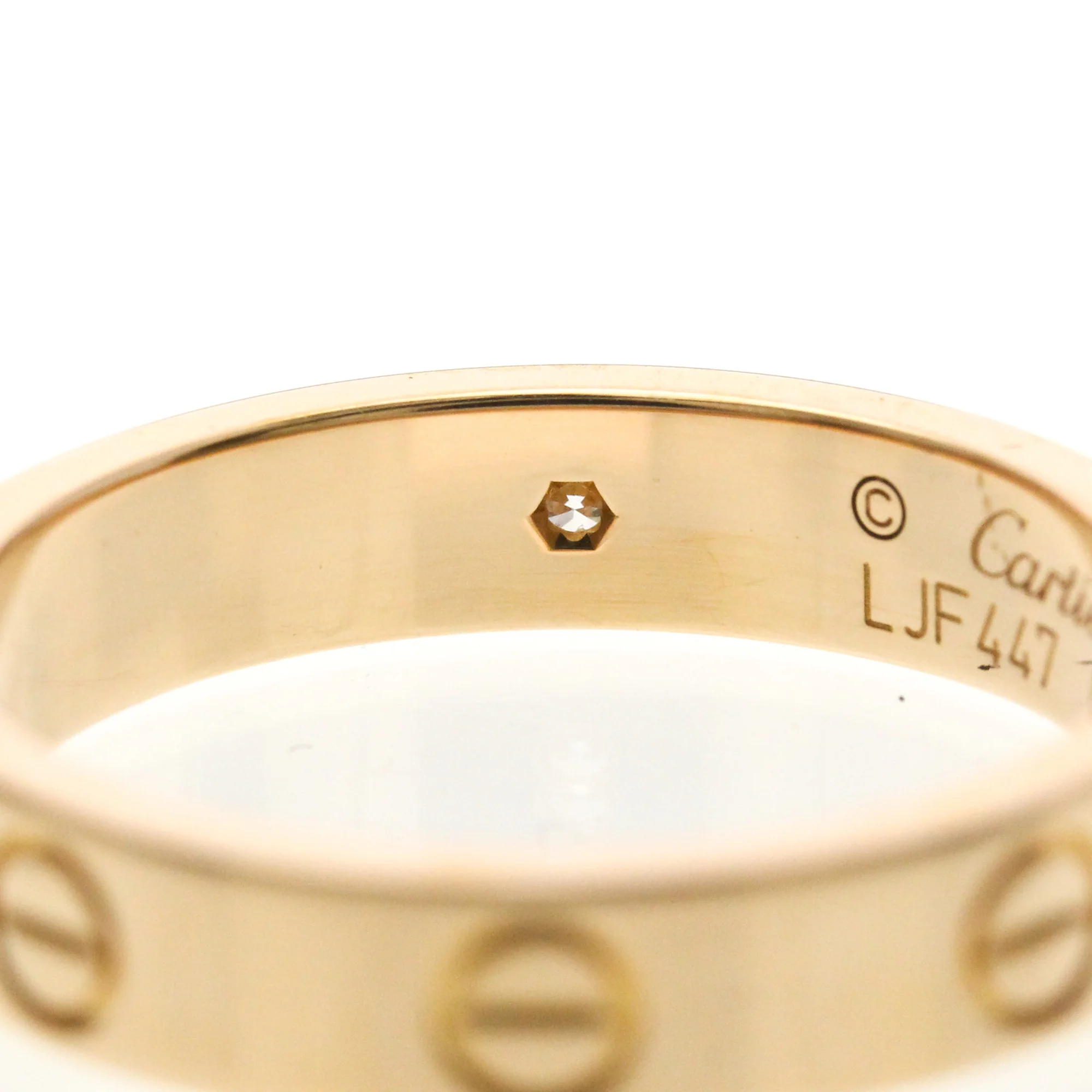Love Ring 18K Rose Gold Mini With Diamond - Image 8