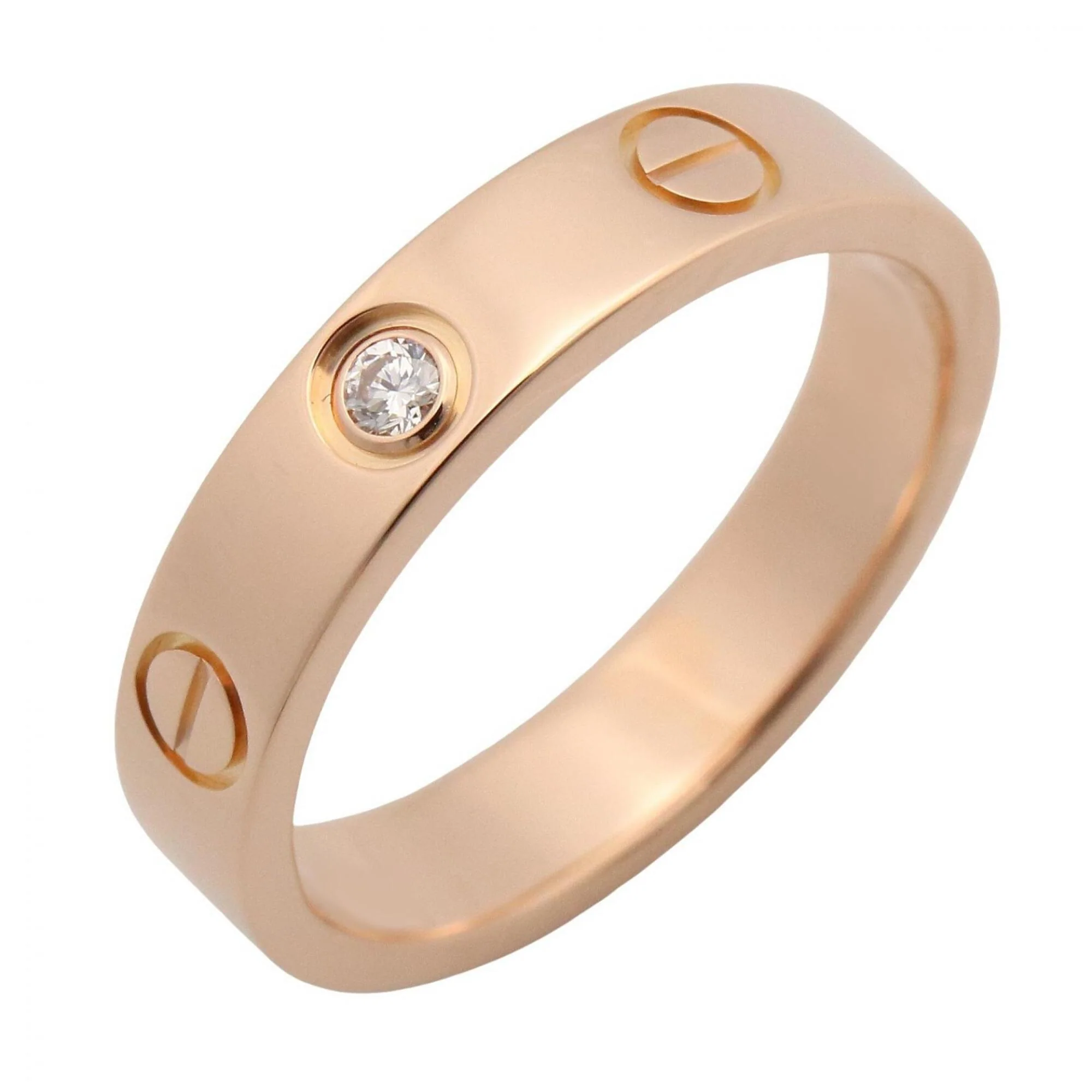 Love Ring 18K Rose Gold Mini with Diamond