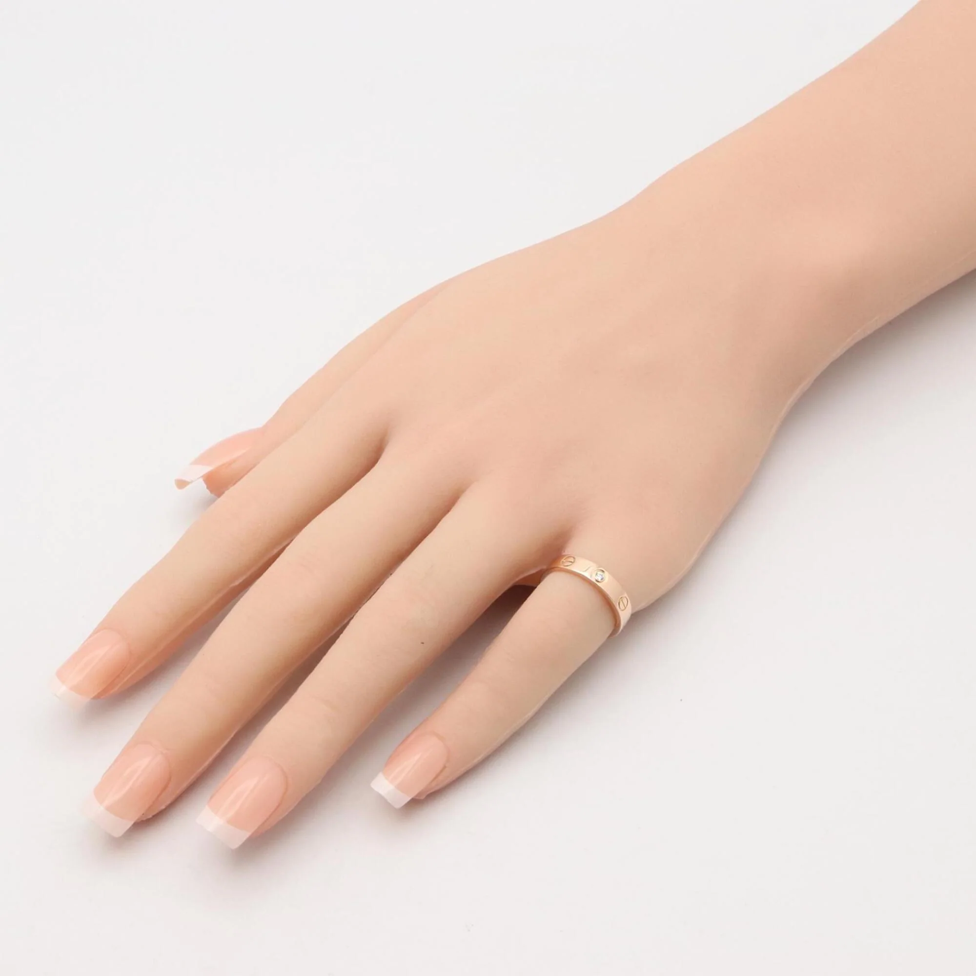 Love Ring 18K Rose Gold Mini with Diamond - Image 7
