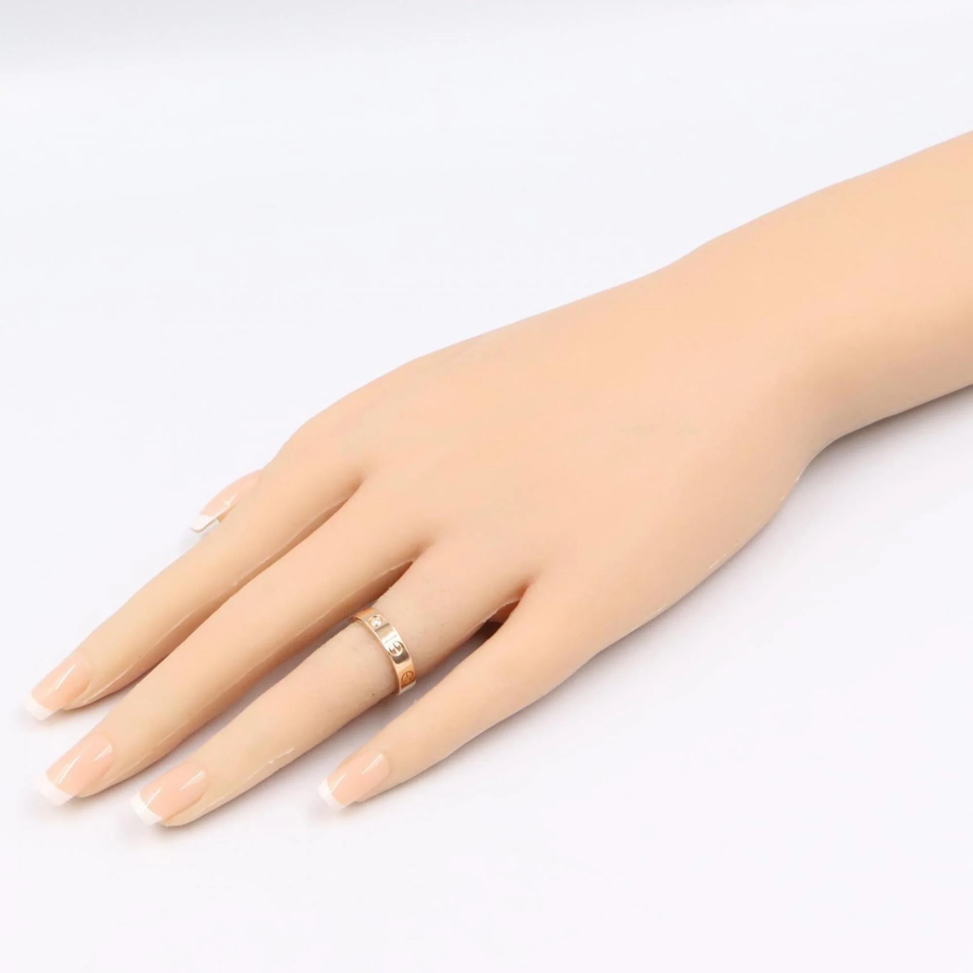 Love Ring 18K Rose Gold Mini with Diamond - Image 8