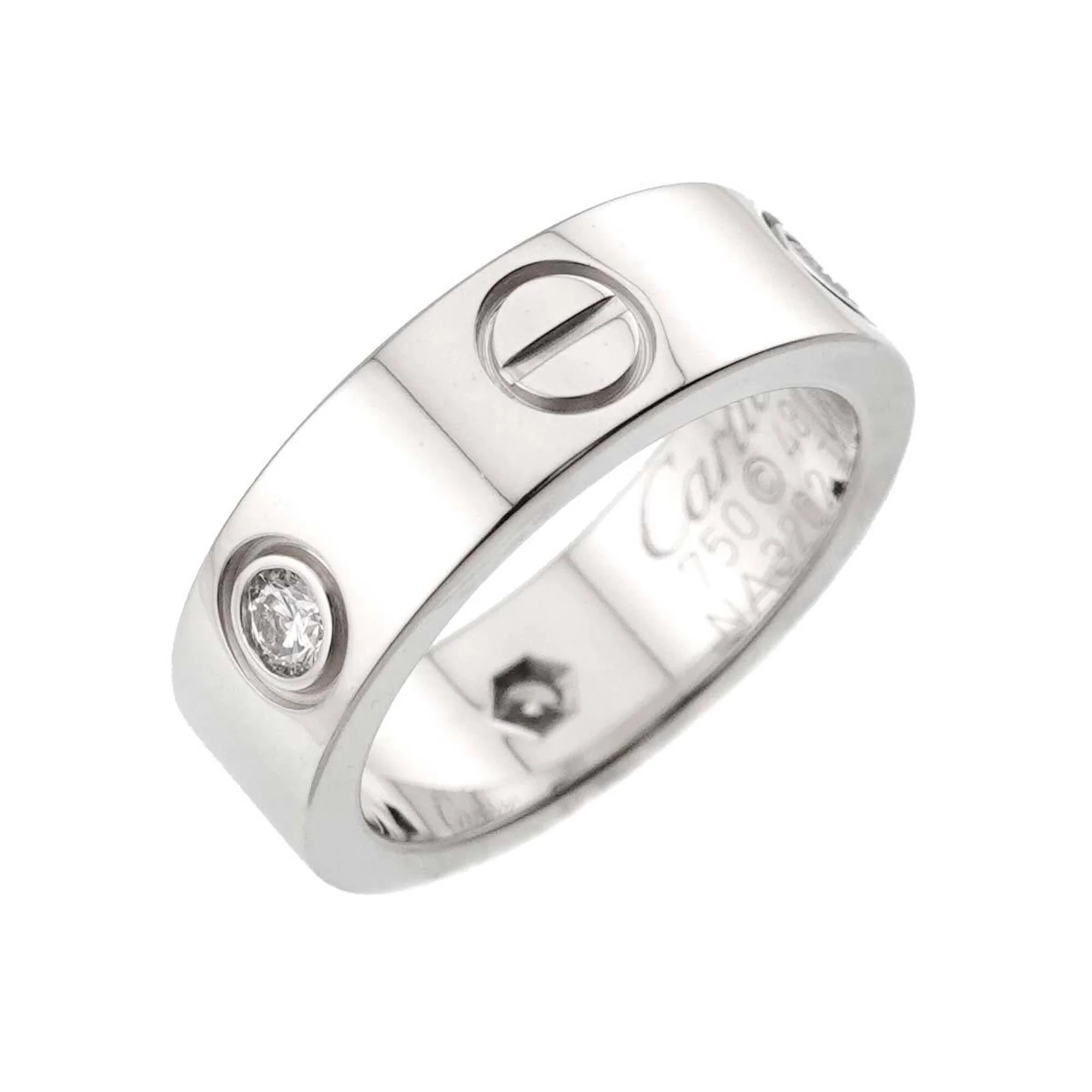 Love Ring 18K White Gold with Diamond - Image 3