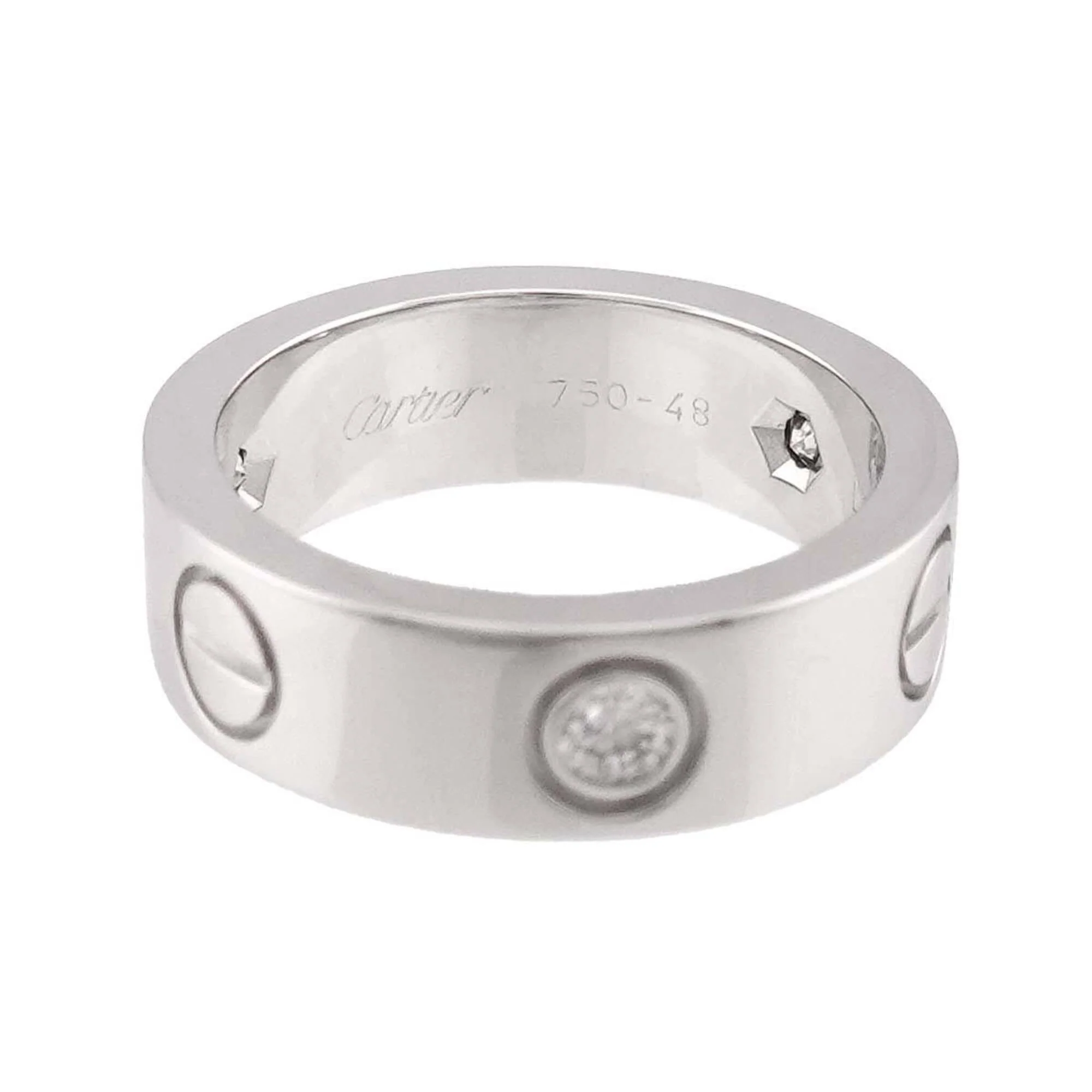Love Ring 18K White Gold with Diamond - Image 3