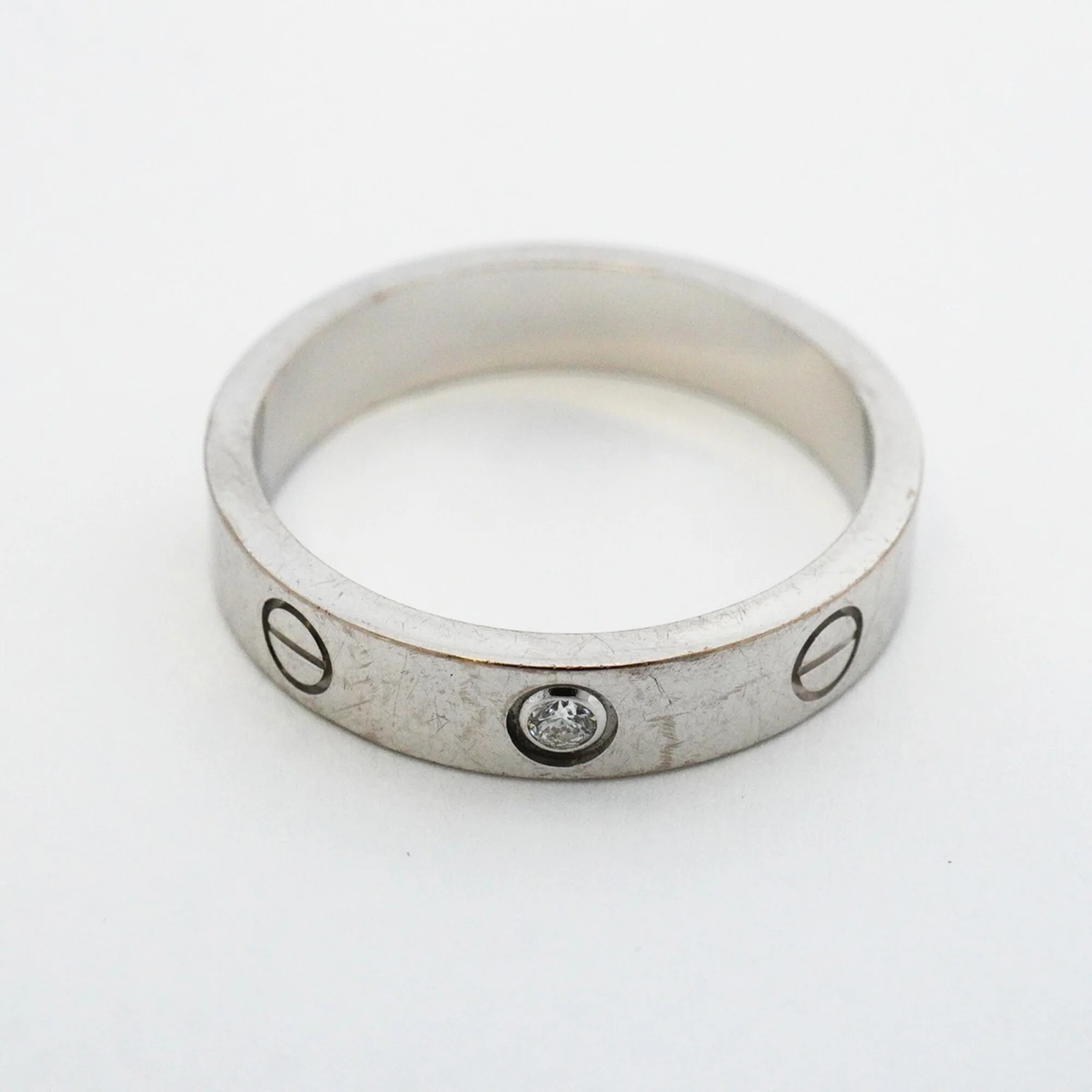 Love Ring 18K White Gold with Diamond Mini - Image 3
