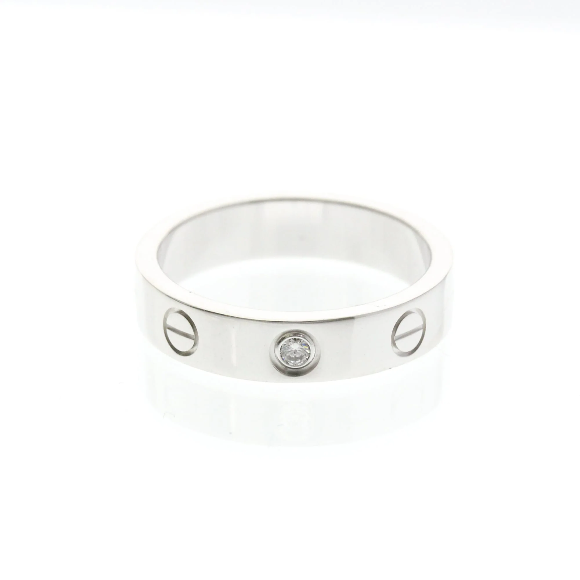 Love Ring 18K White Gold with Diamond Mini