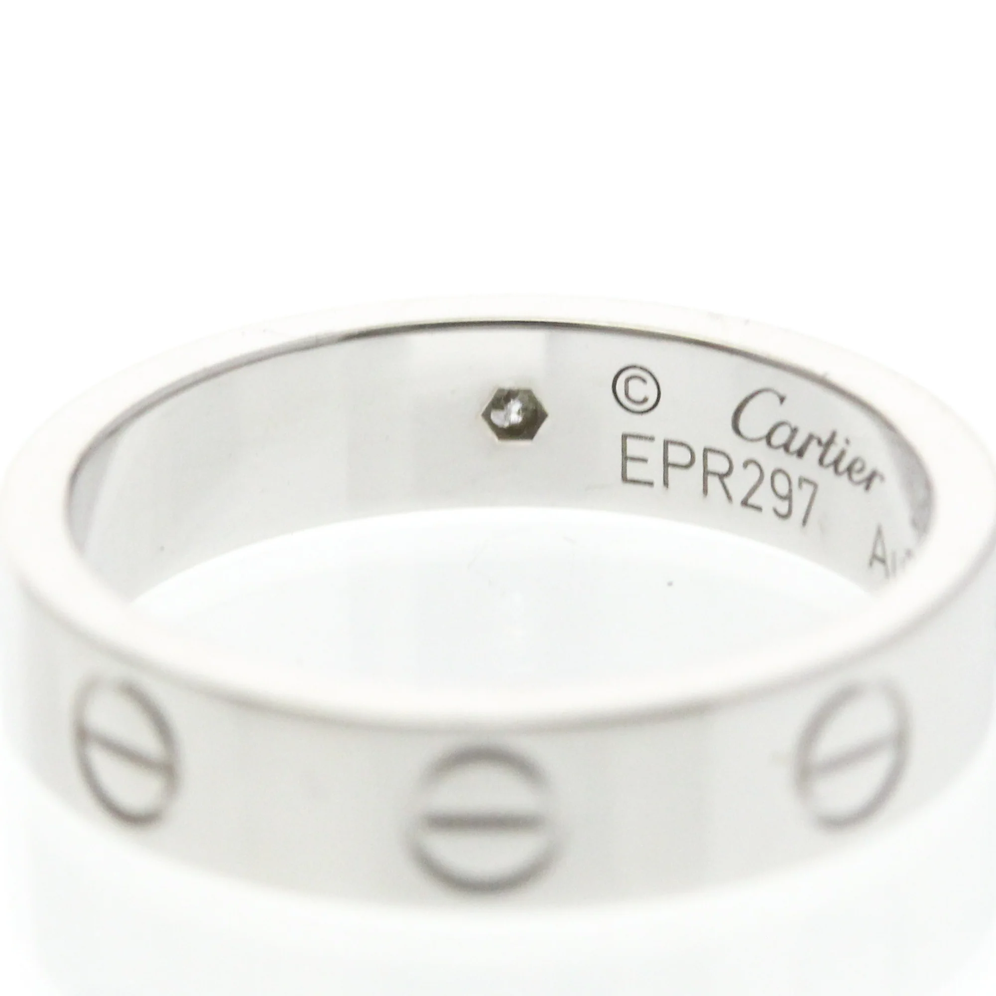 Love Ring 18K White Gold with Diamond Mini - Image 8