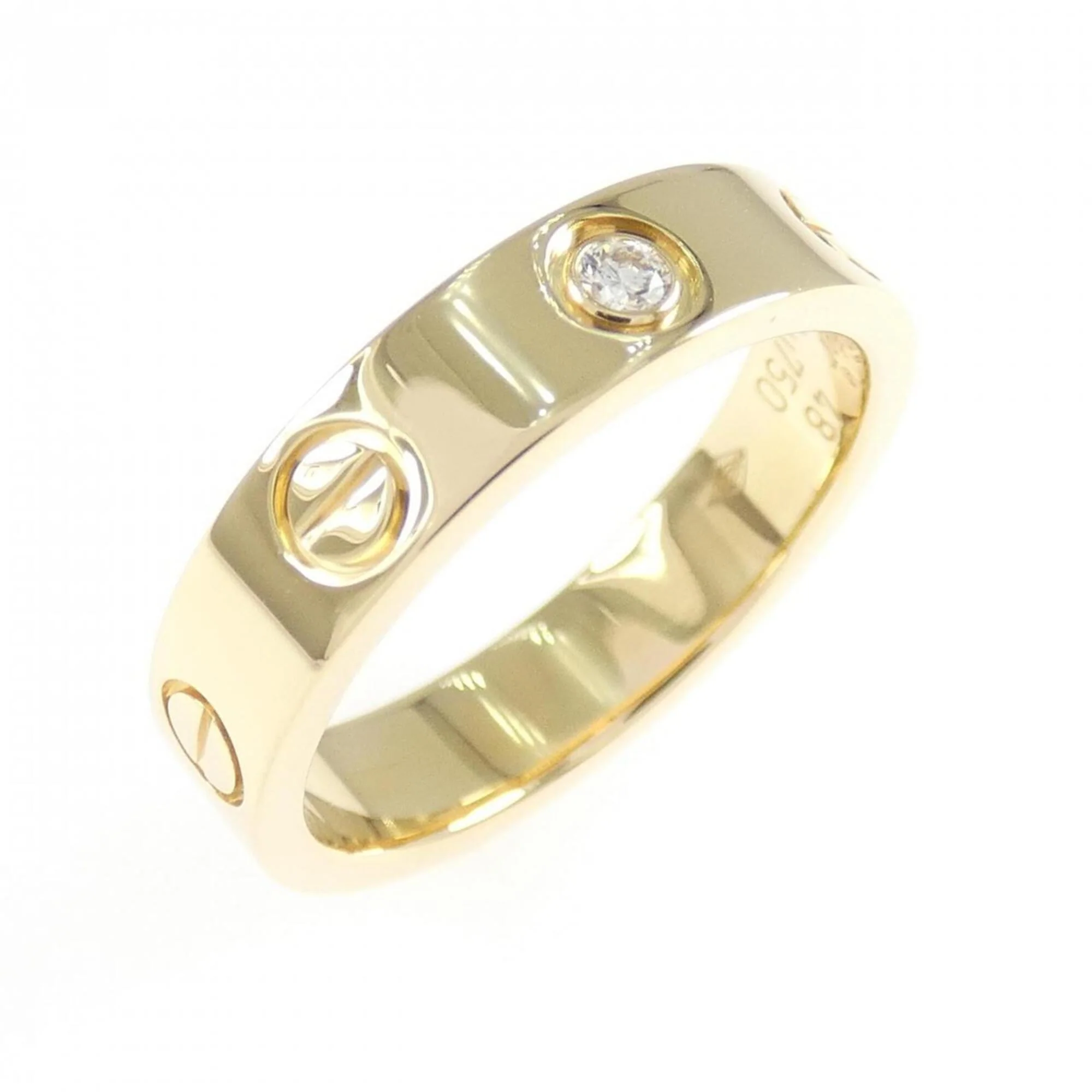 Love Ring 18K Yellow Gold Mini with Diamond
