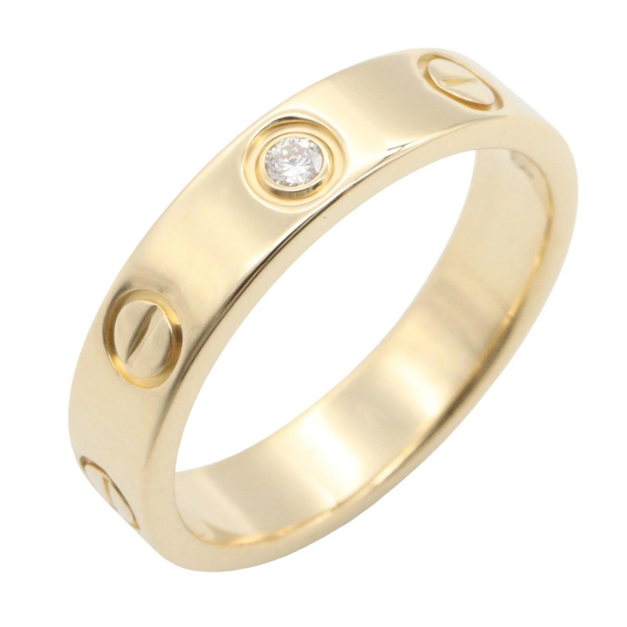 Love Ring 18K Yellow Gold Mini with Diamond