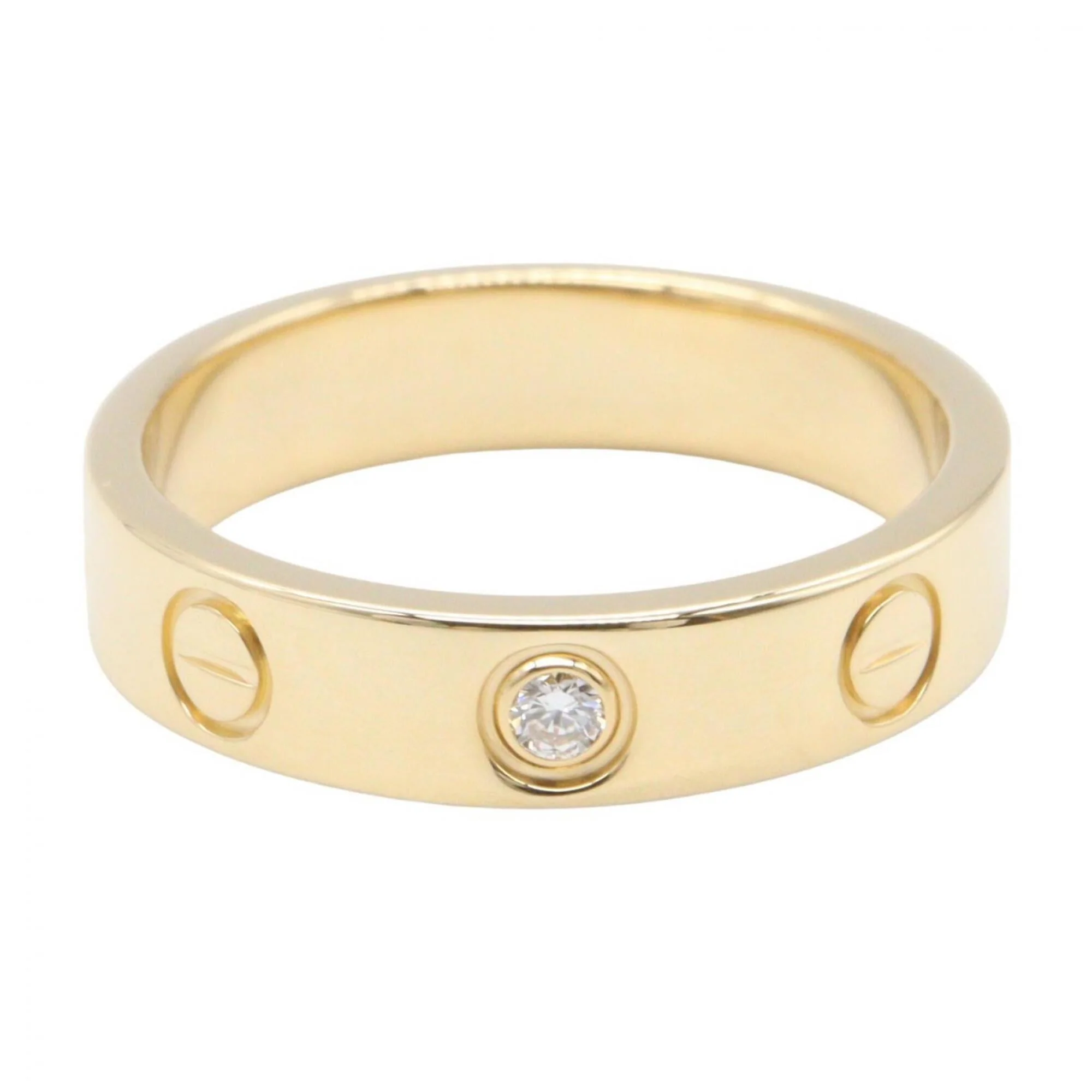 Love Ring 18K Yellow Gold Mini with Diamond - Image 2