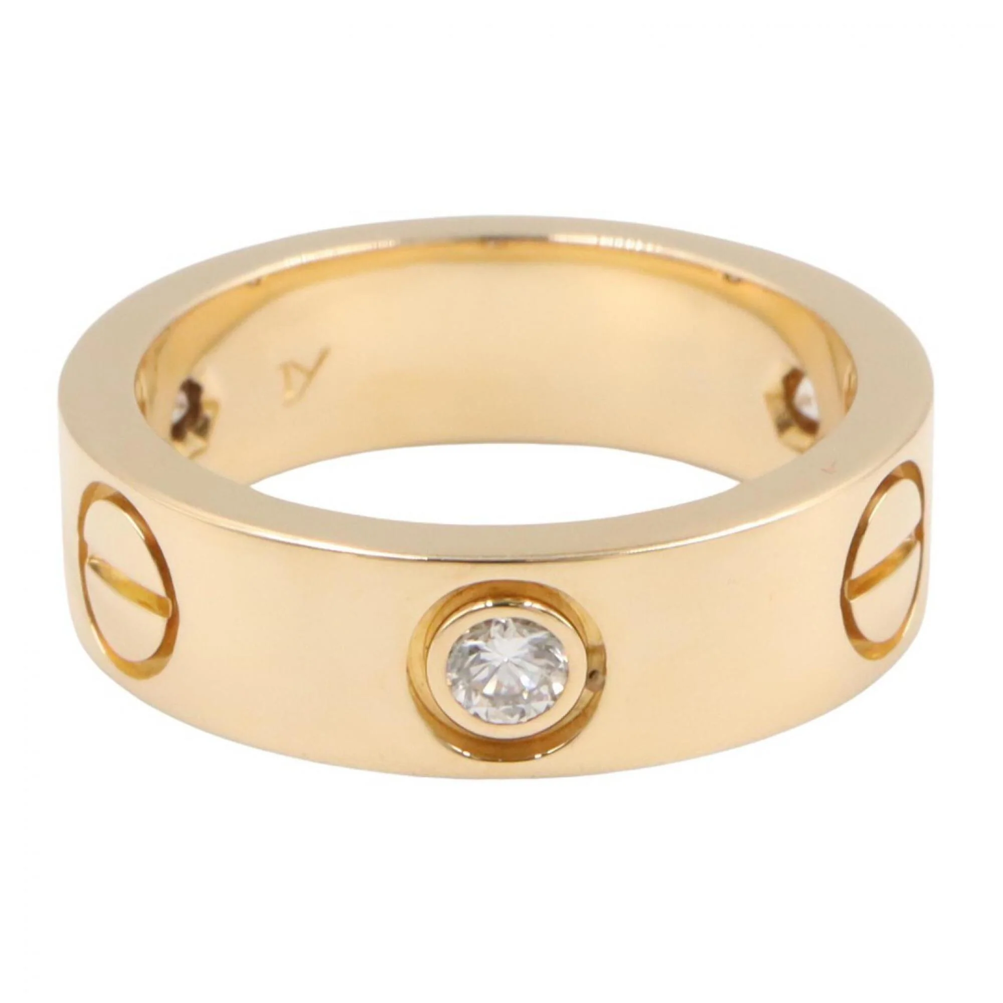 Love Ring 18K Yellow Gold with Diamond - Image 2