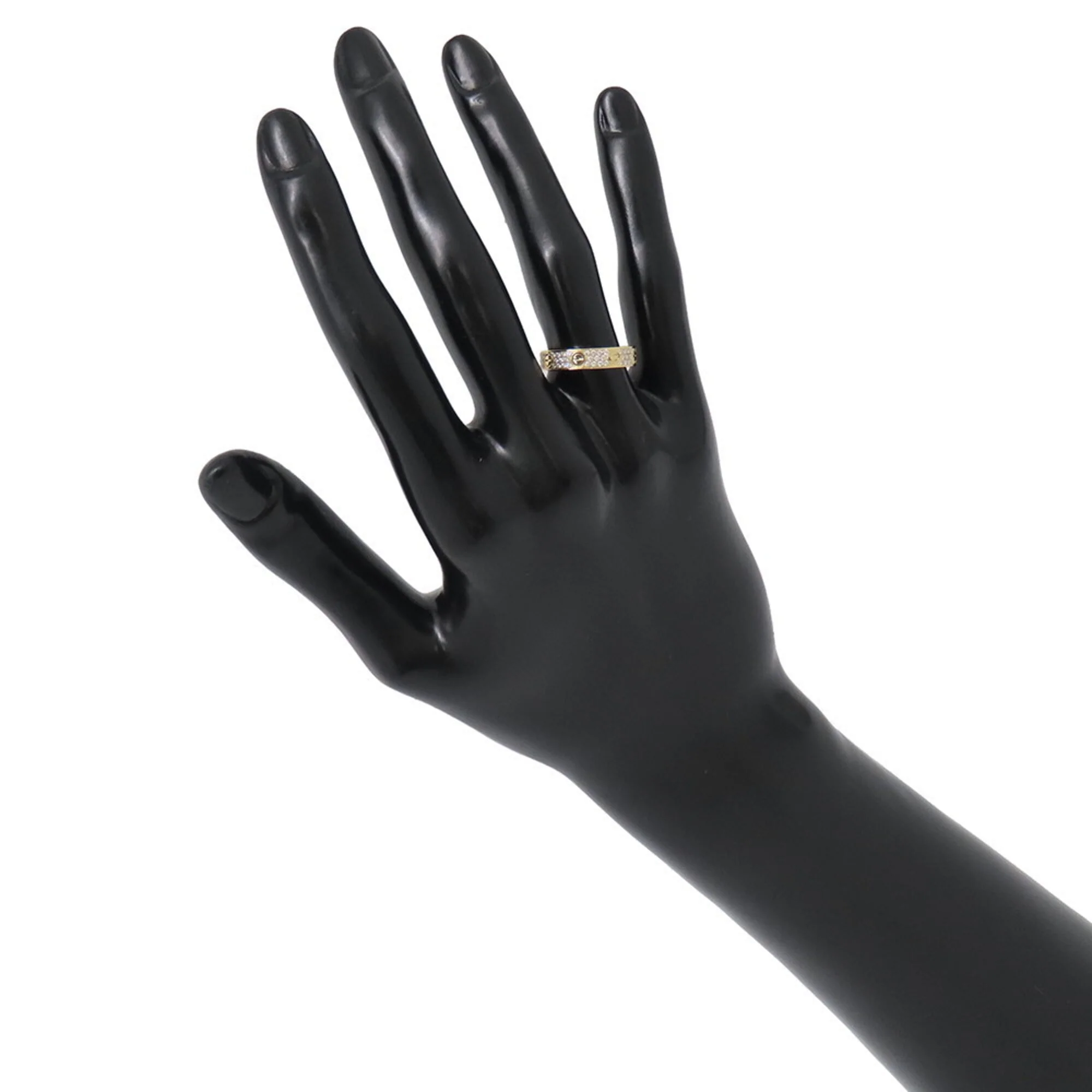Love Ring 18K Yellow Gold with Diamond Small - Image 4