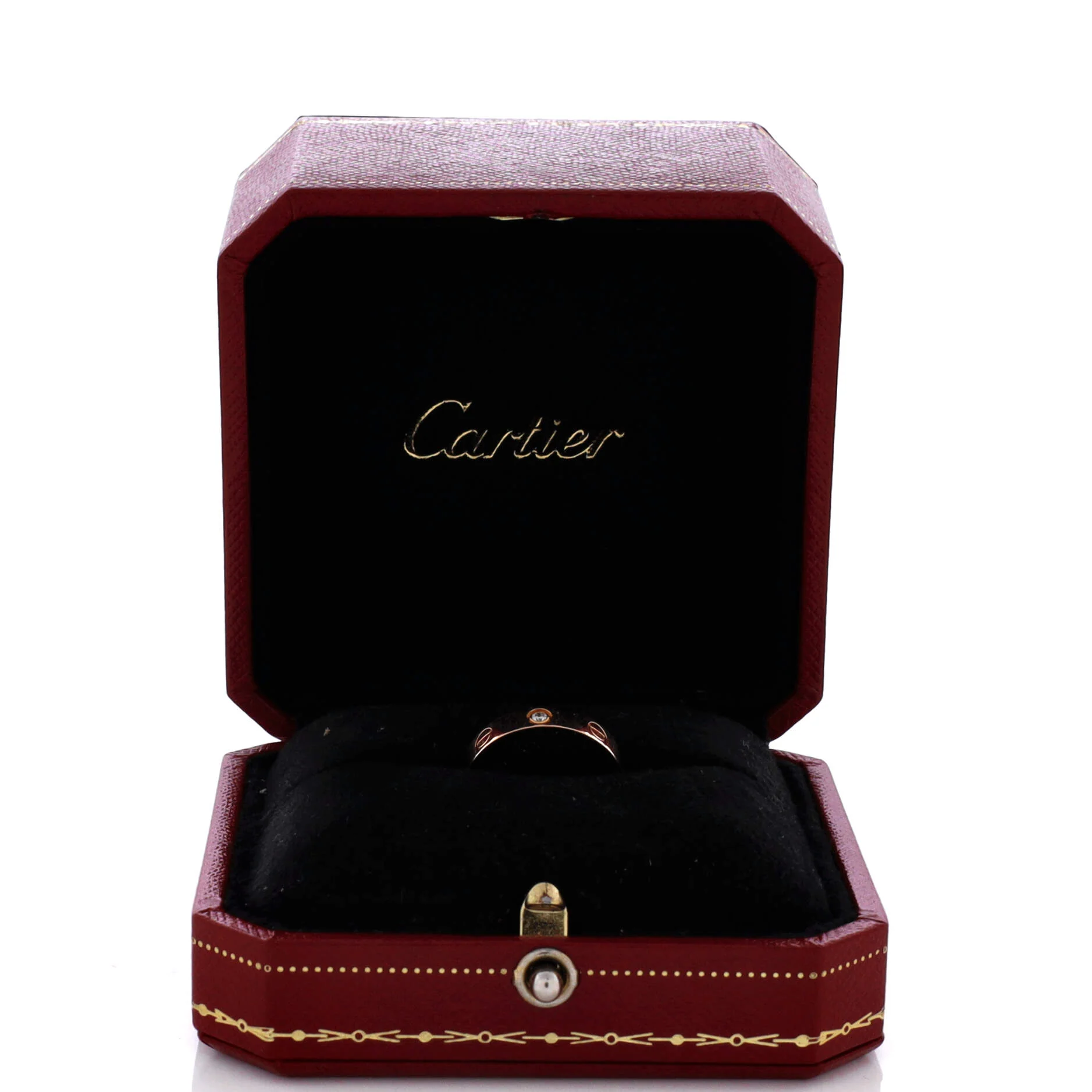 Love Wedding Band 1 Diamond Ring 18K Rose Gold with Diamond - Image 2