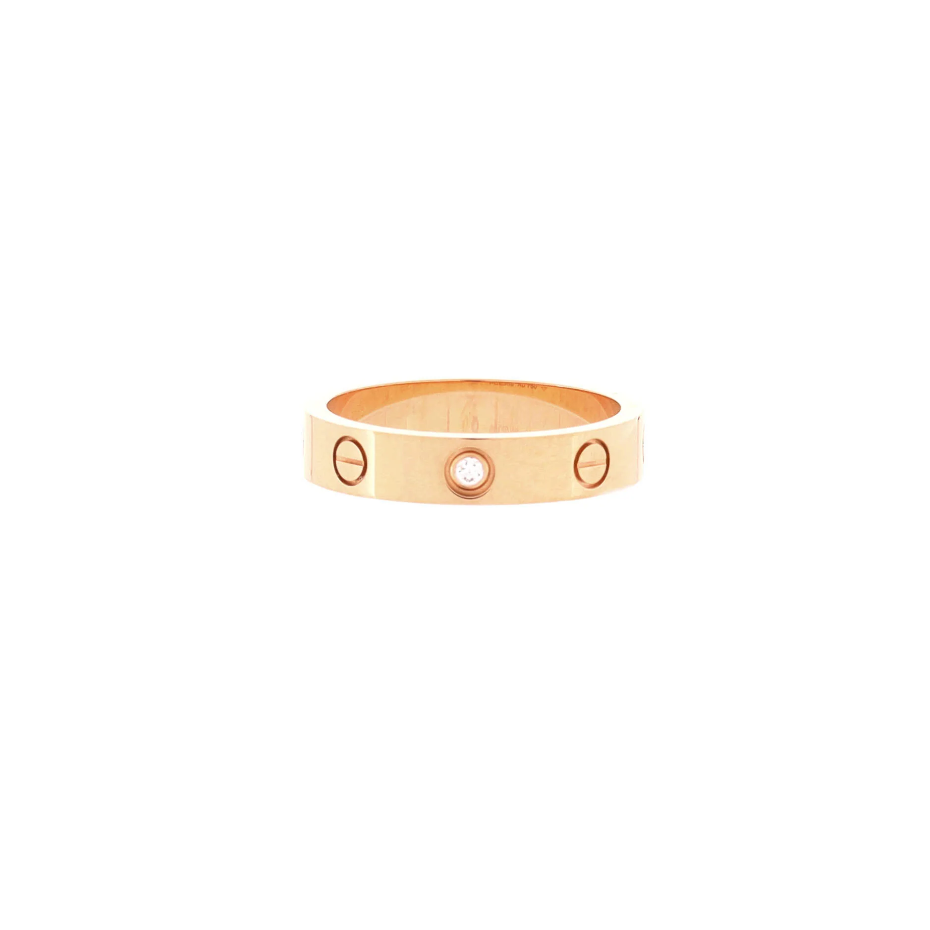 Love Wedding Band 1 Diamond Ring 18K Rose Gold with Diamond - Image 3
