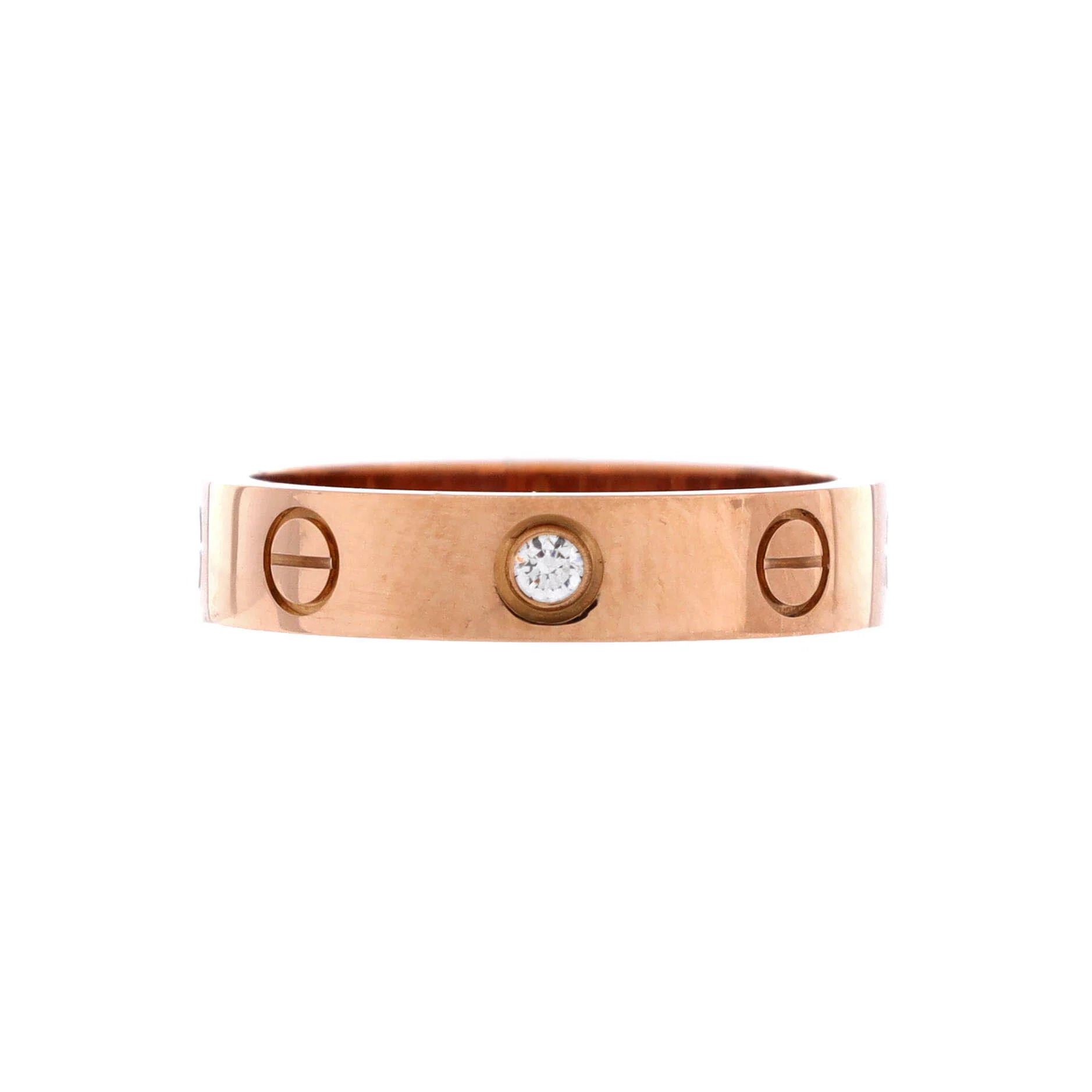 Love Wedding Band 1 Diamond Ring 18K Rose Gold with Diamond - Image 3
