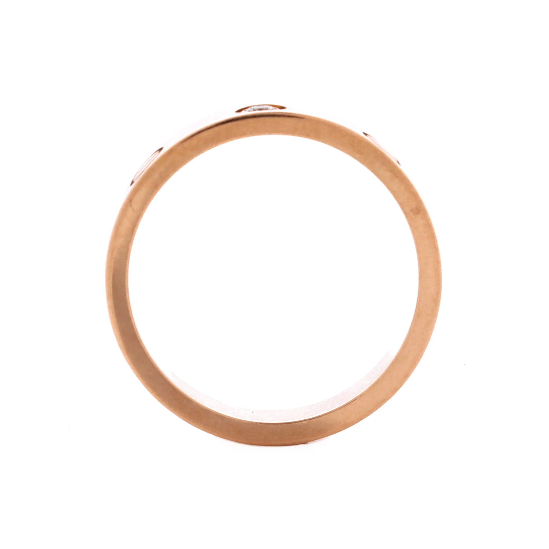 Love Wedding Band 1 Diamond Ring 18K Rose Gold with Diamond - Image 2