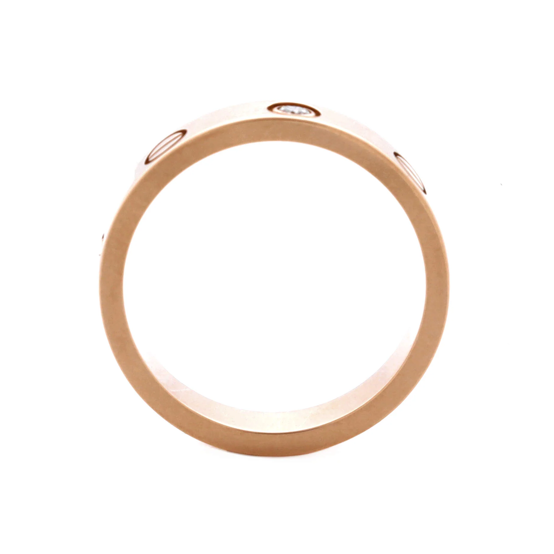 Love Wedding Band 1 Diamond Ring 18K Rose Gold with Diamond - Image 2