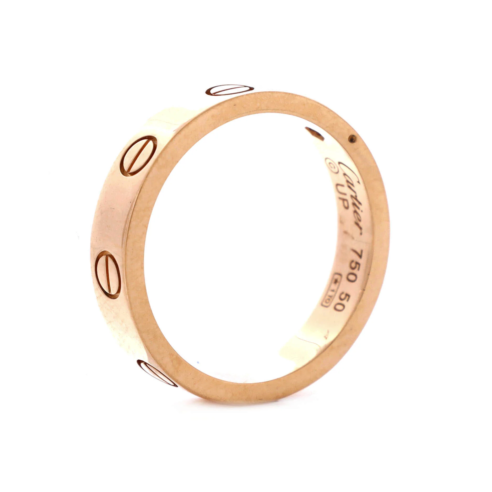 Love Wedding Band 1 Diamond Ring 18K Rose Gold with Diamond - Image 3