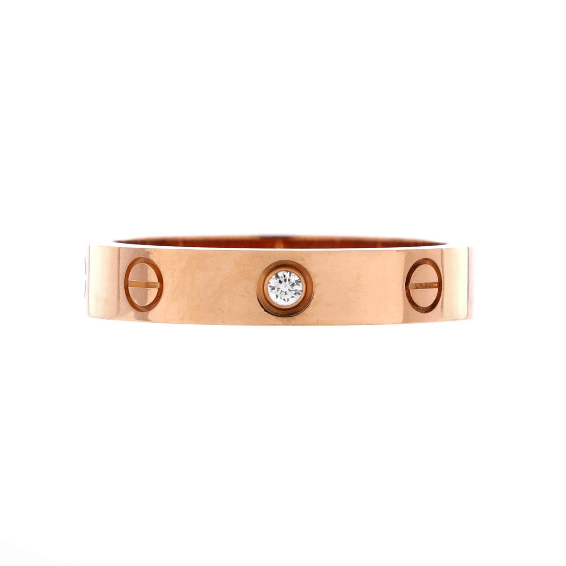 Love Wedding Band 1 Diamond Ring 18K Rose Gold with Diamond - Image 3