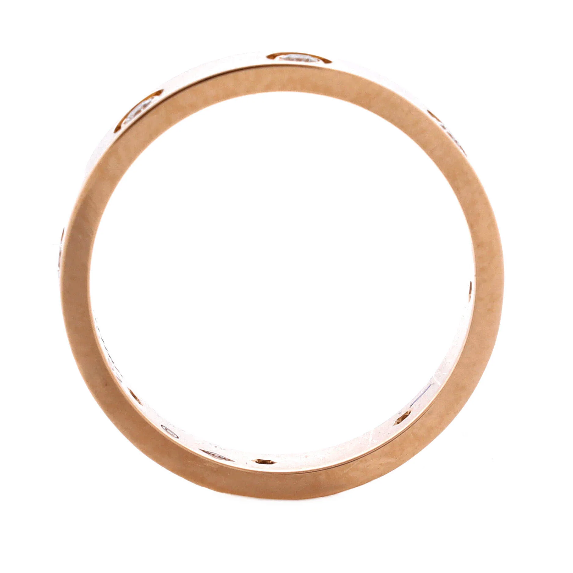 Love Wedding Band 8 Diamonds Ring 18K Rose Gold with Diamonds - Image 2