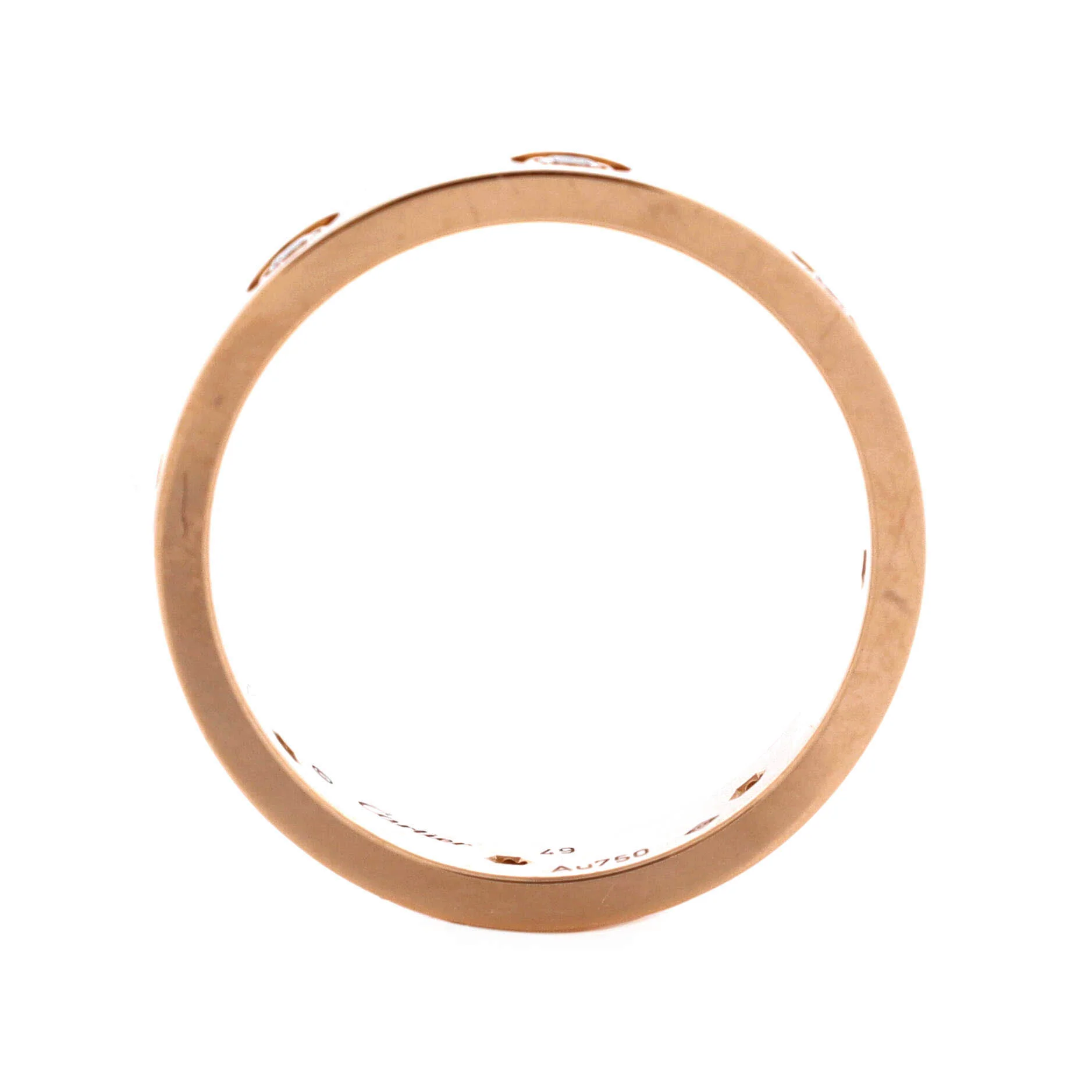 Love Wedding Band 8 Diamonds Ring 18K Rose Gold with Diamonds - Image 2