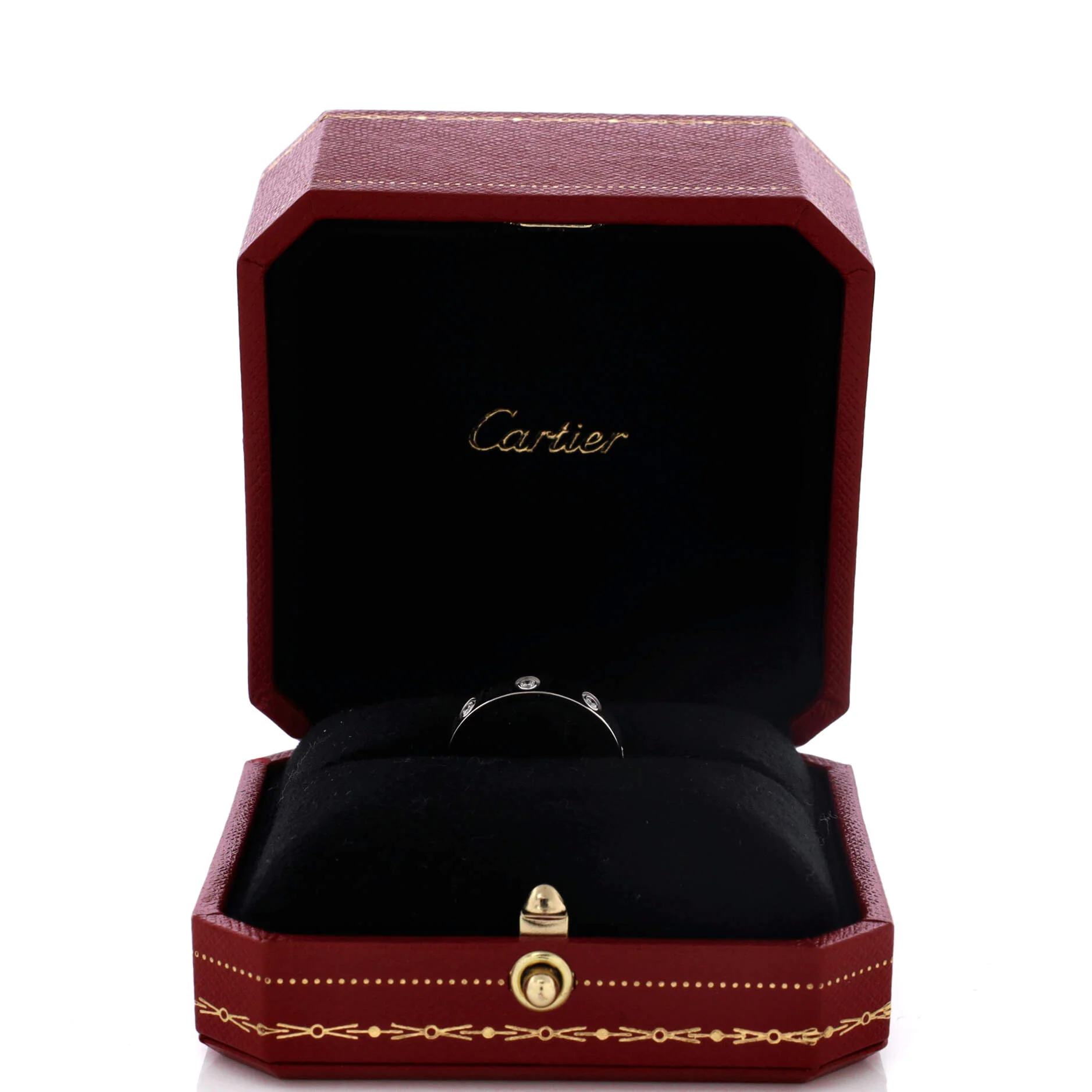Love Wedding Band 8 Diamonds Ring 18K White Gold with Diamonds - Image 2