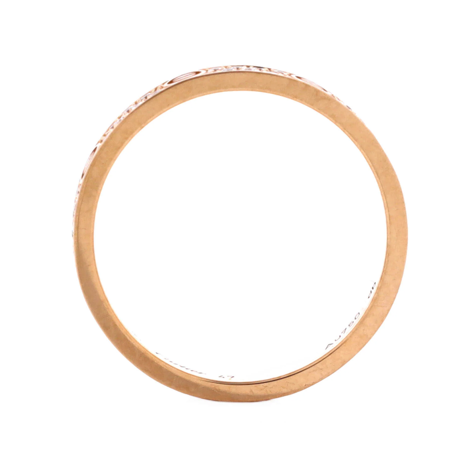 Love Wedding Band Pave Diamonds Ring 18K Rose Gold and Diamonds Small - Image 3