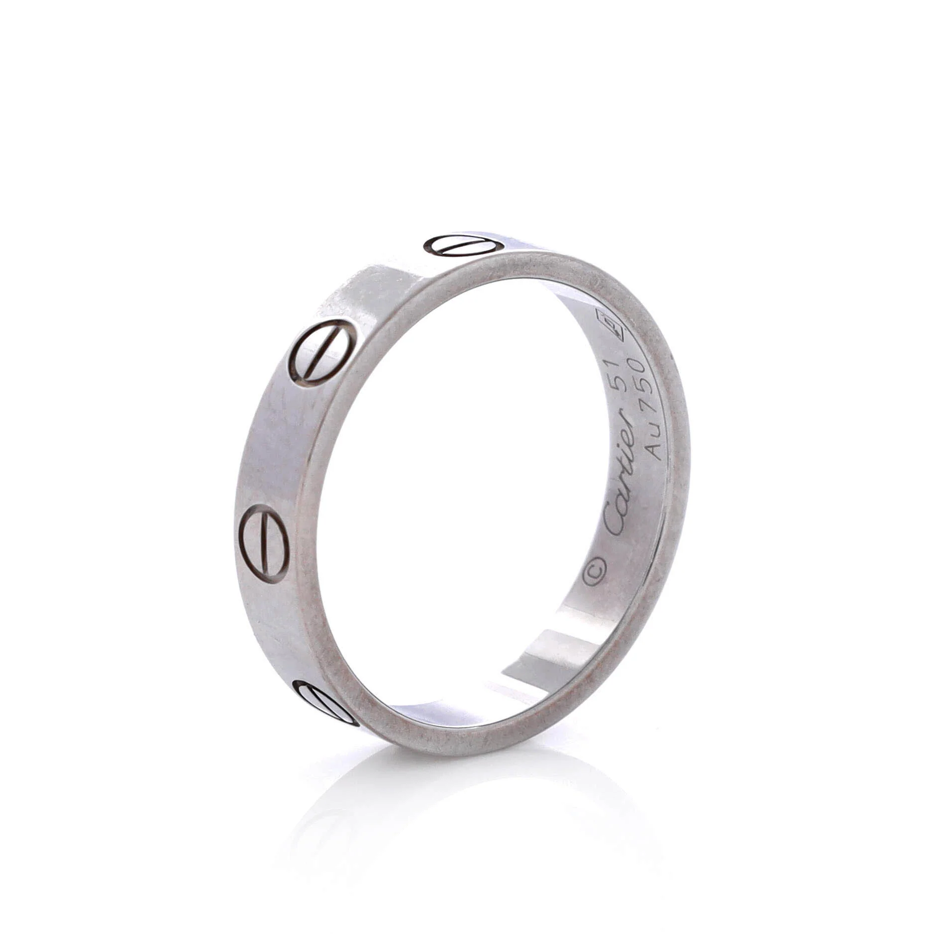 Love Wedding Band Ring 18K White Gold - Image 3