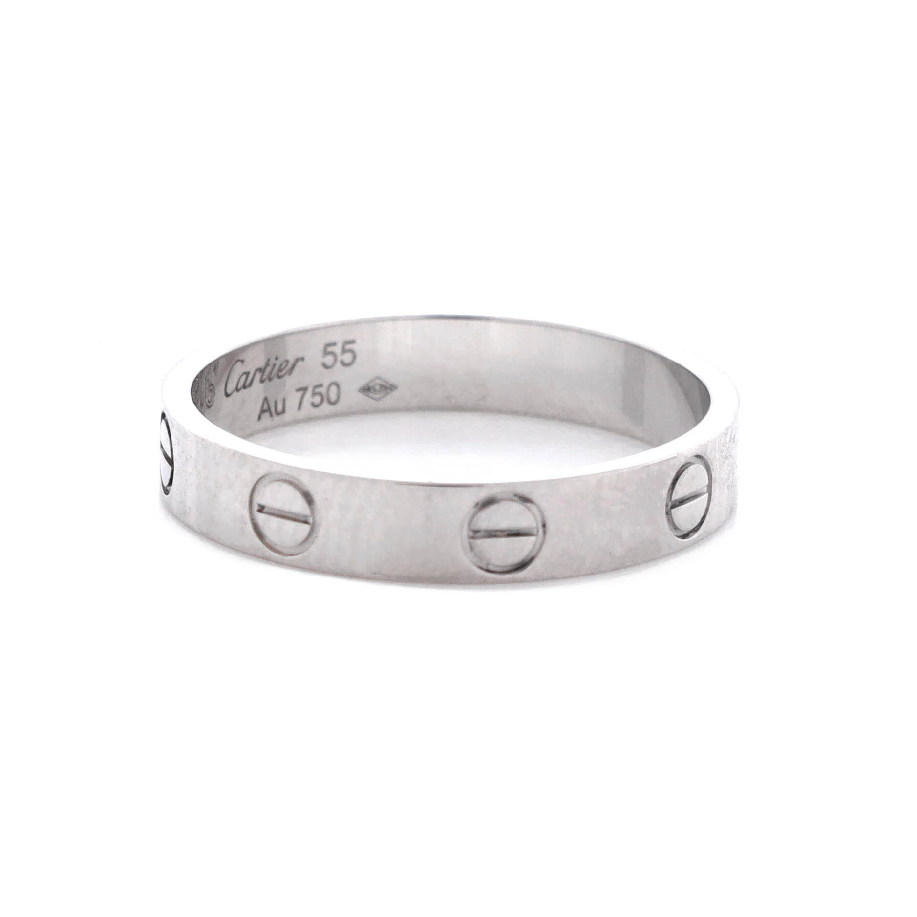 Love Wedding Band Ring 18K White Gold - Image 3