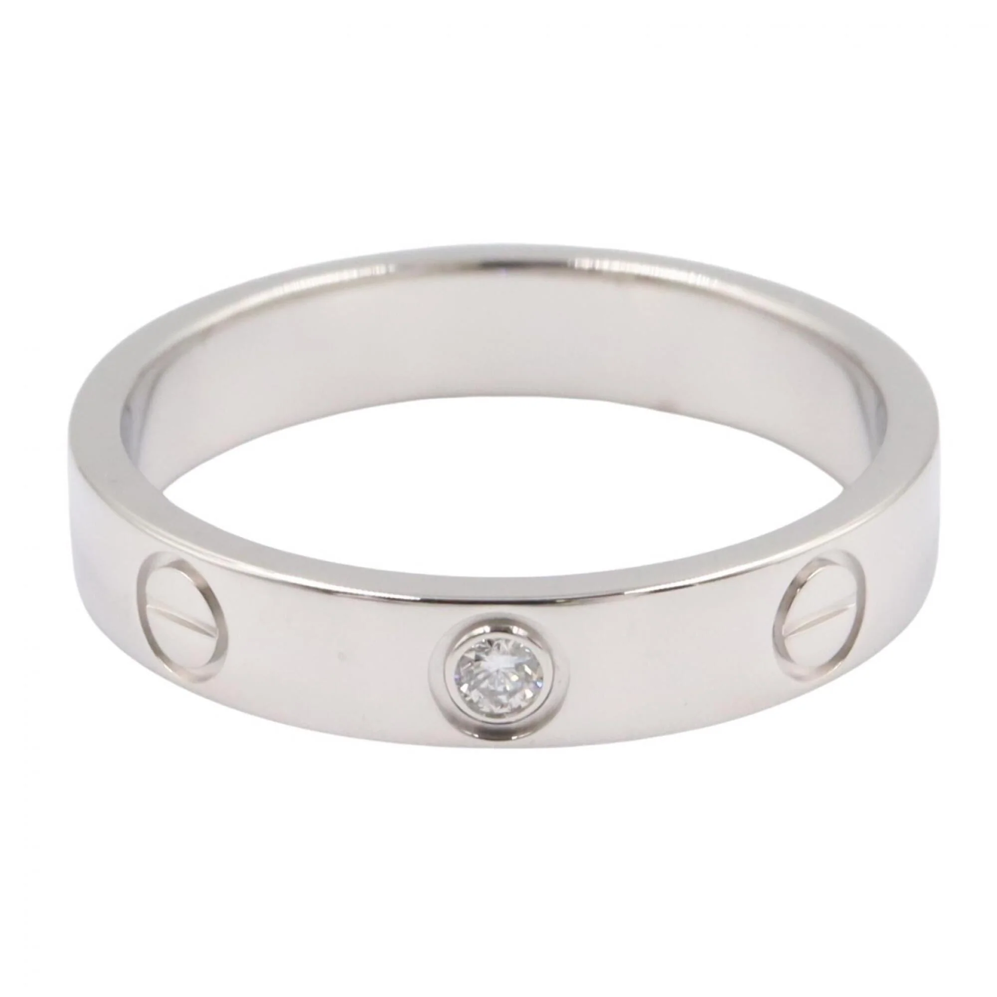 Mini Love Ring 18K White Gold with Diamond - Image 2