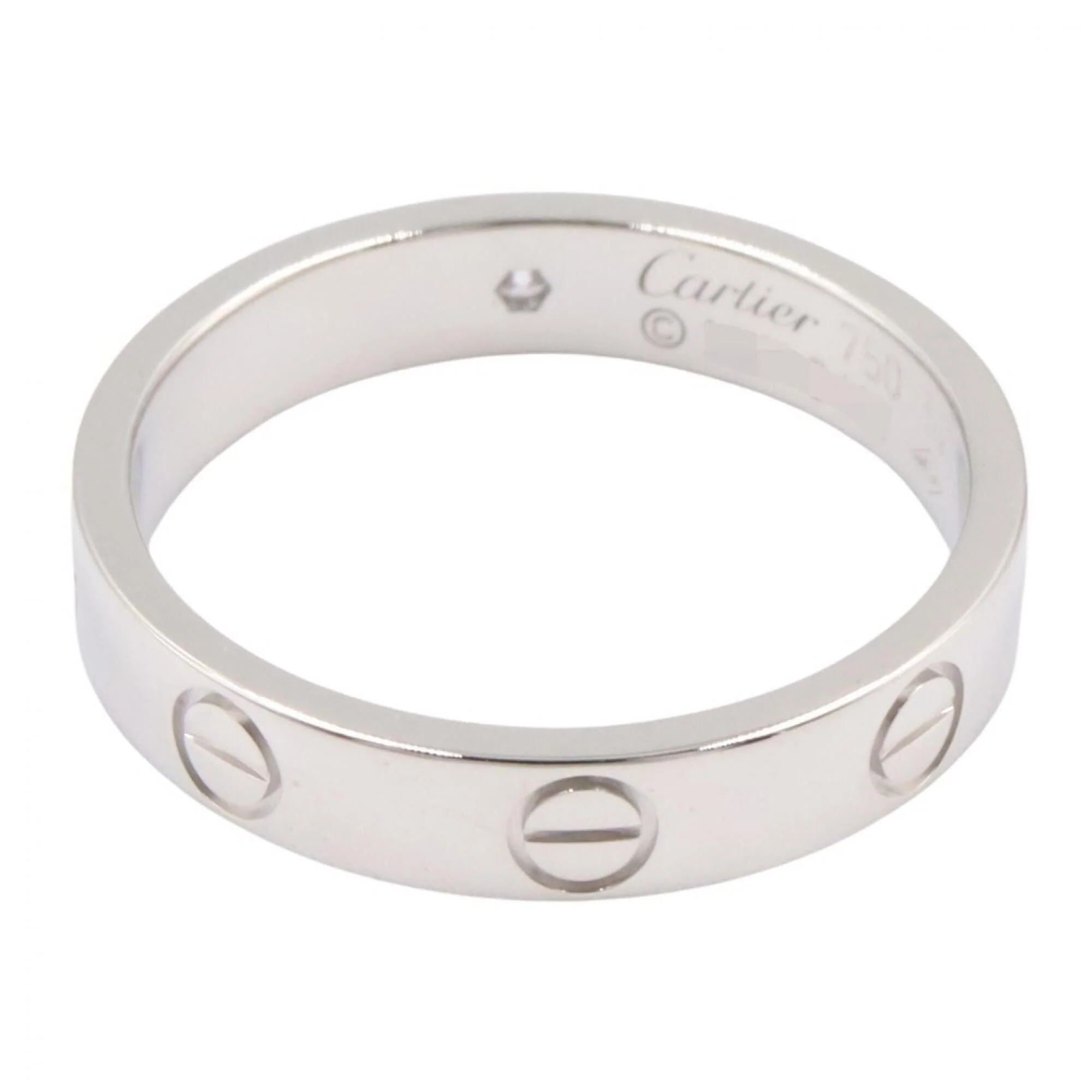 Mini Love Ring 18K White Gold with Diamond - Image 3