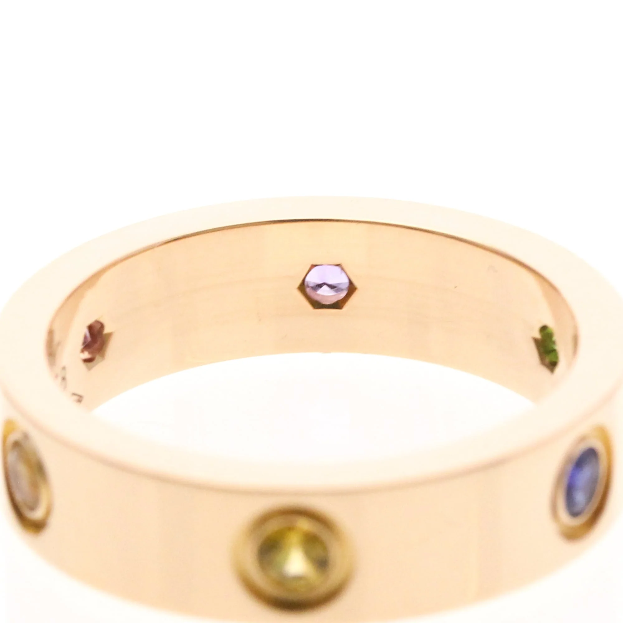 Ring 18K Rose Gold with Amethyst Citrine Garnet Sapphire - Image 8