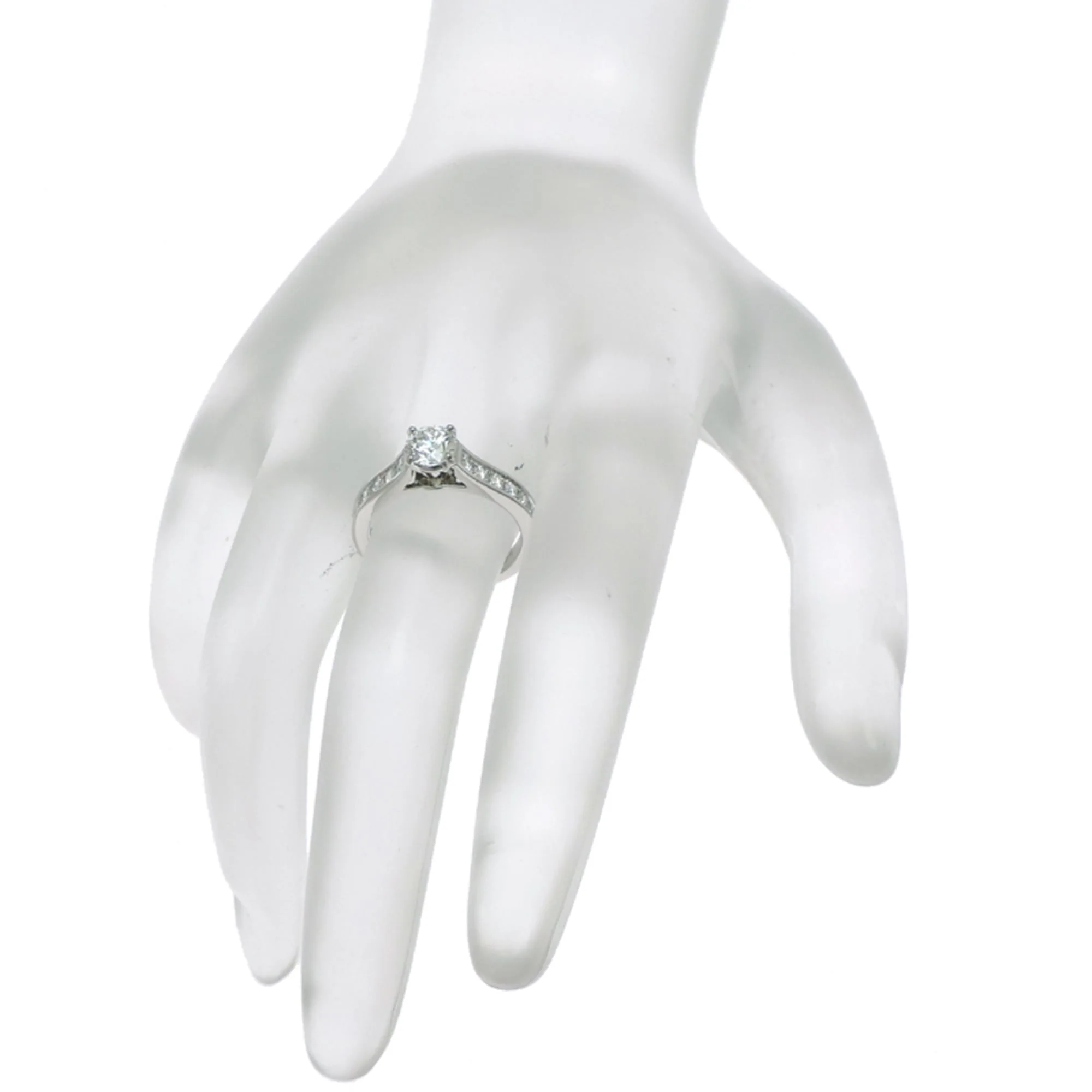 Solitaire Ring Platinum With 0.45ct Diamond - Image 8