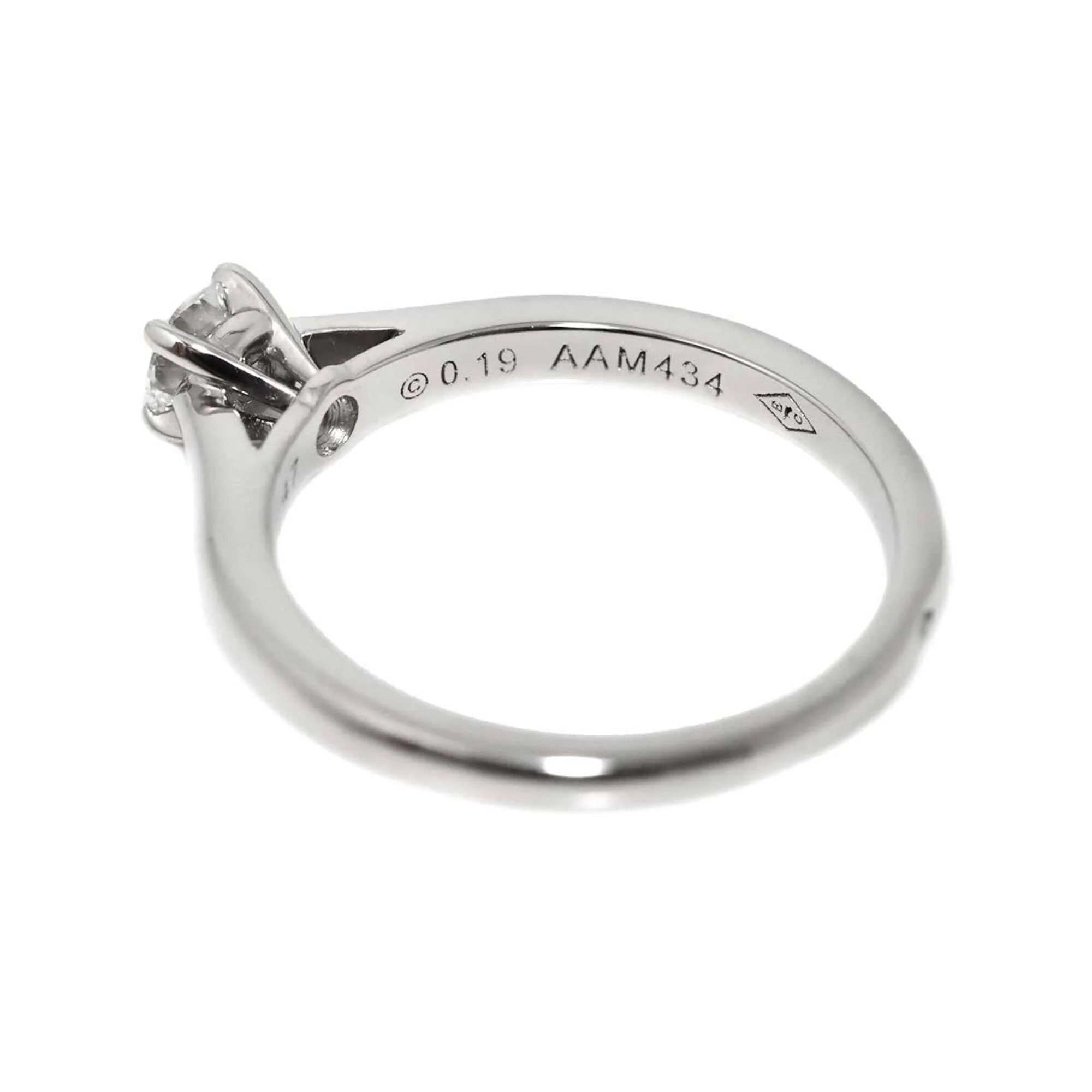 Solitaire Ring Platinum with Diamond 0.19ct - Image 4