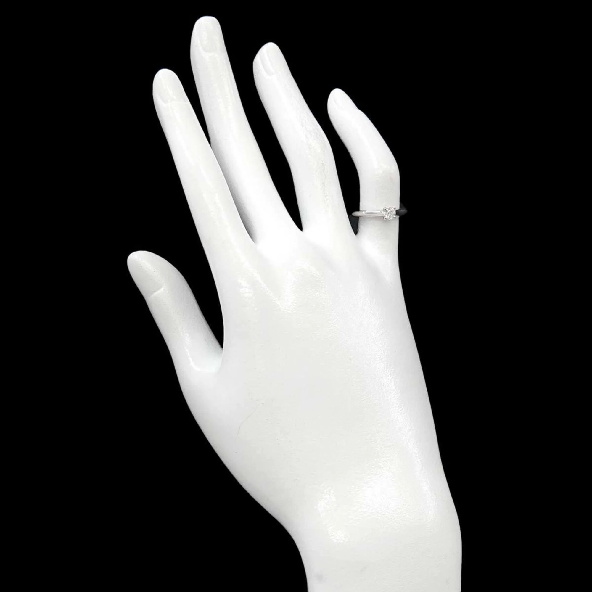 Solitaire Ring Platinum with Diamond 0.19ct - Image 9