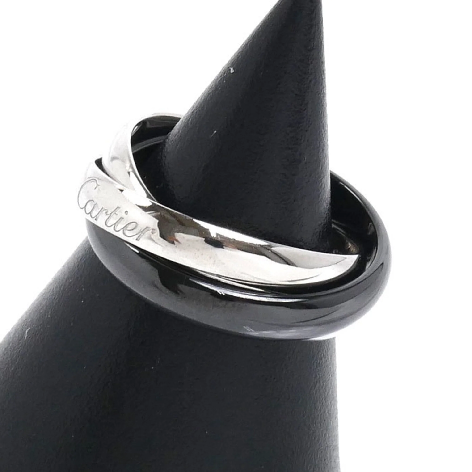 Trinity Ring 18K White Gold and Ceramic - Image 2