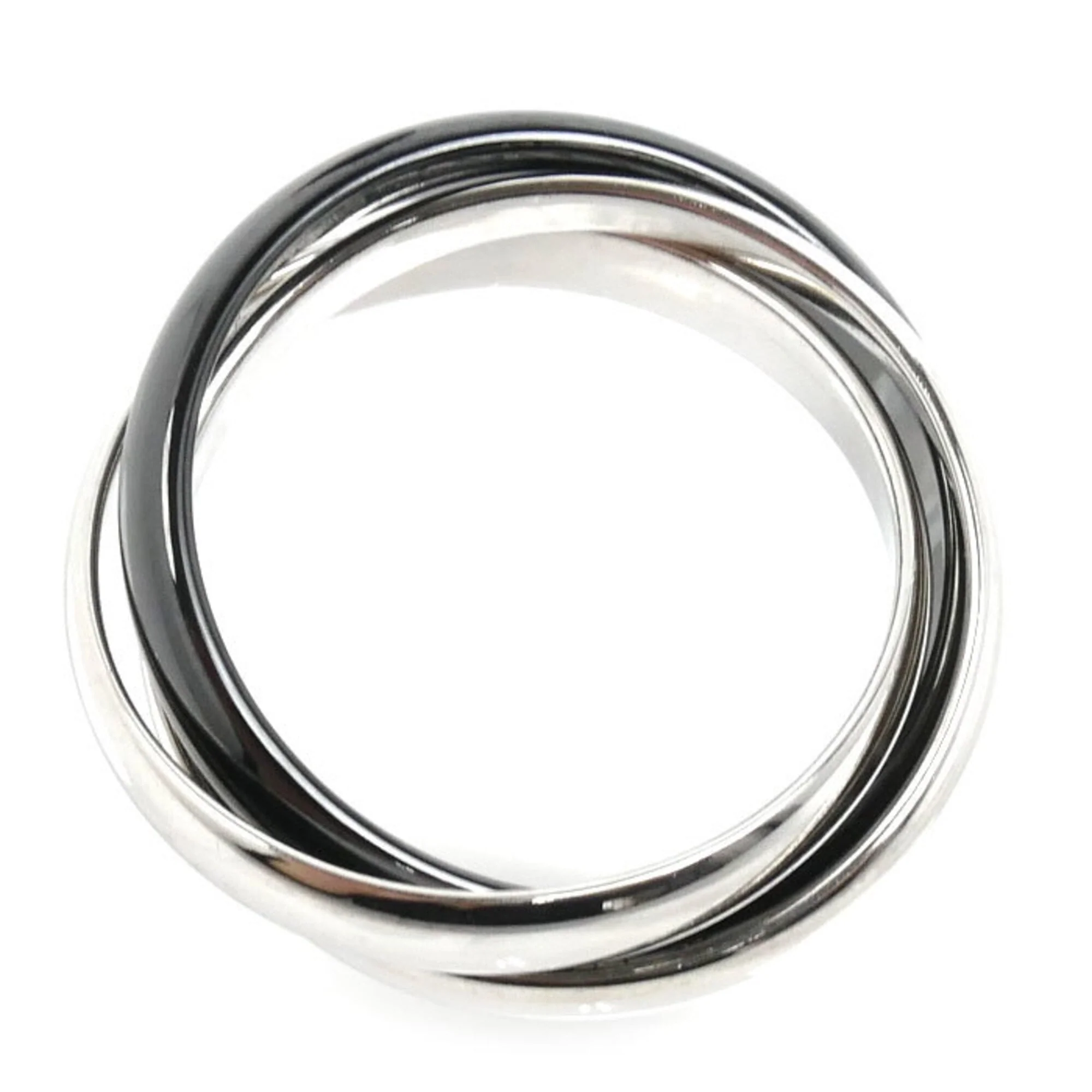 Trinity Ring 18K White Gold and Ceramic - Image 3